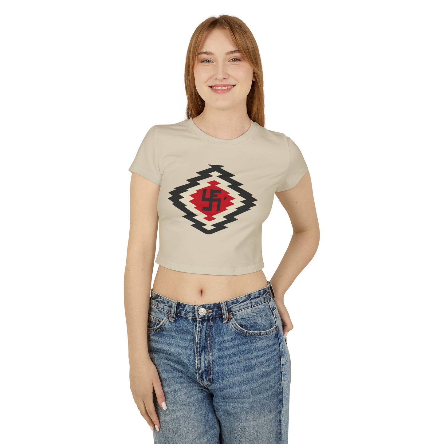 Ye-I Whirling Log Stylish Women's Baby Tee, Trendy Crop Top, Casual Everyday Wear, Great for Summer, Perfect Gift for Friends
