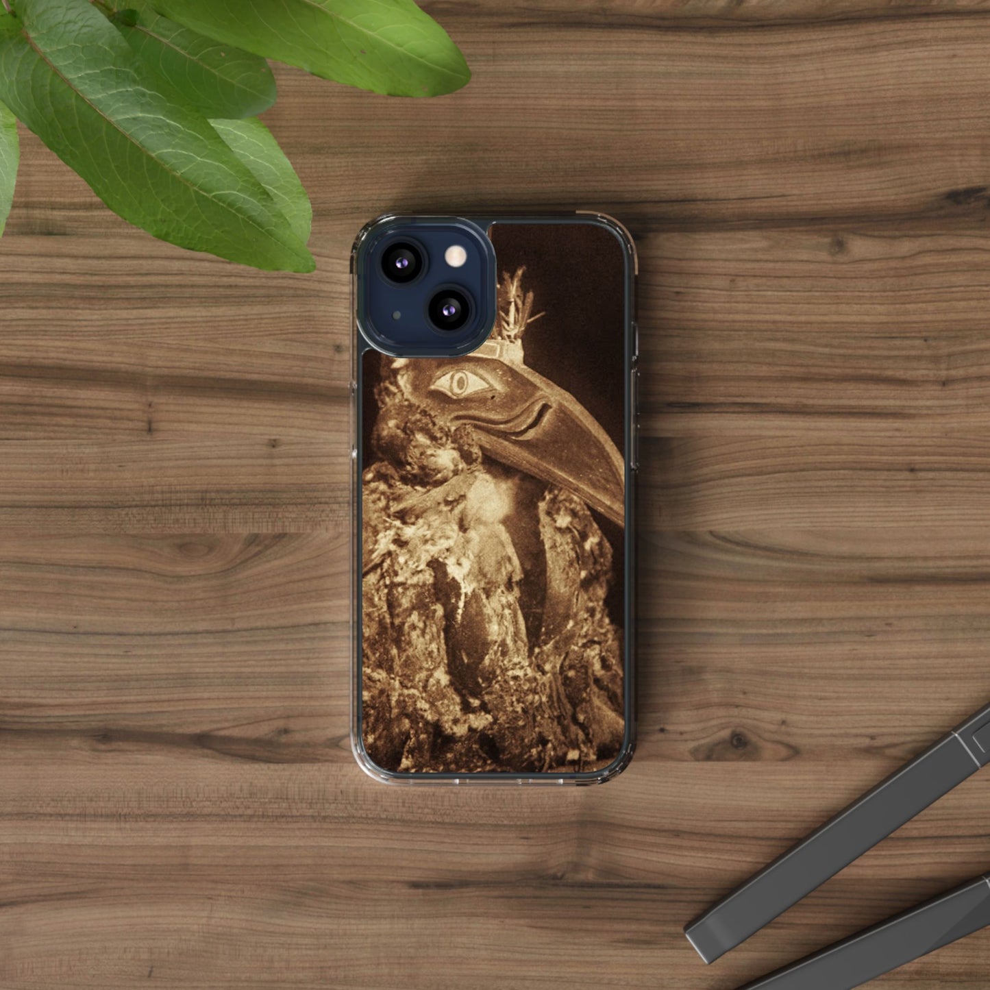 Yei Vintage Bird Design Clear Phone Case, Artistic Phone Accessories, Unique Gift for Nature Lovers, Eco-Friendly Tech Case, Stylish Protection