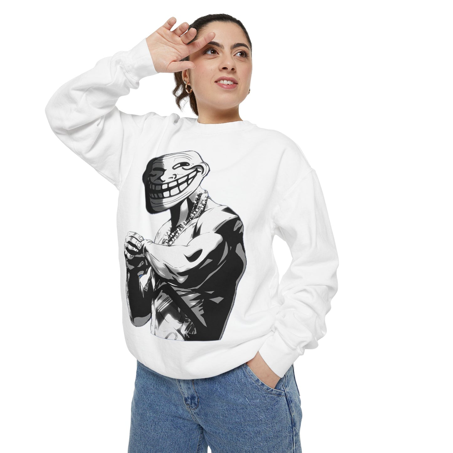TROLL Stylish Unisex Sweatshirt with Playful Graphic, Trendy Streetwear, Cozy and Casual, Perfect Gift for Any Occasion, Unique Art Design