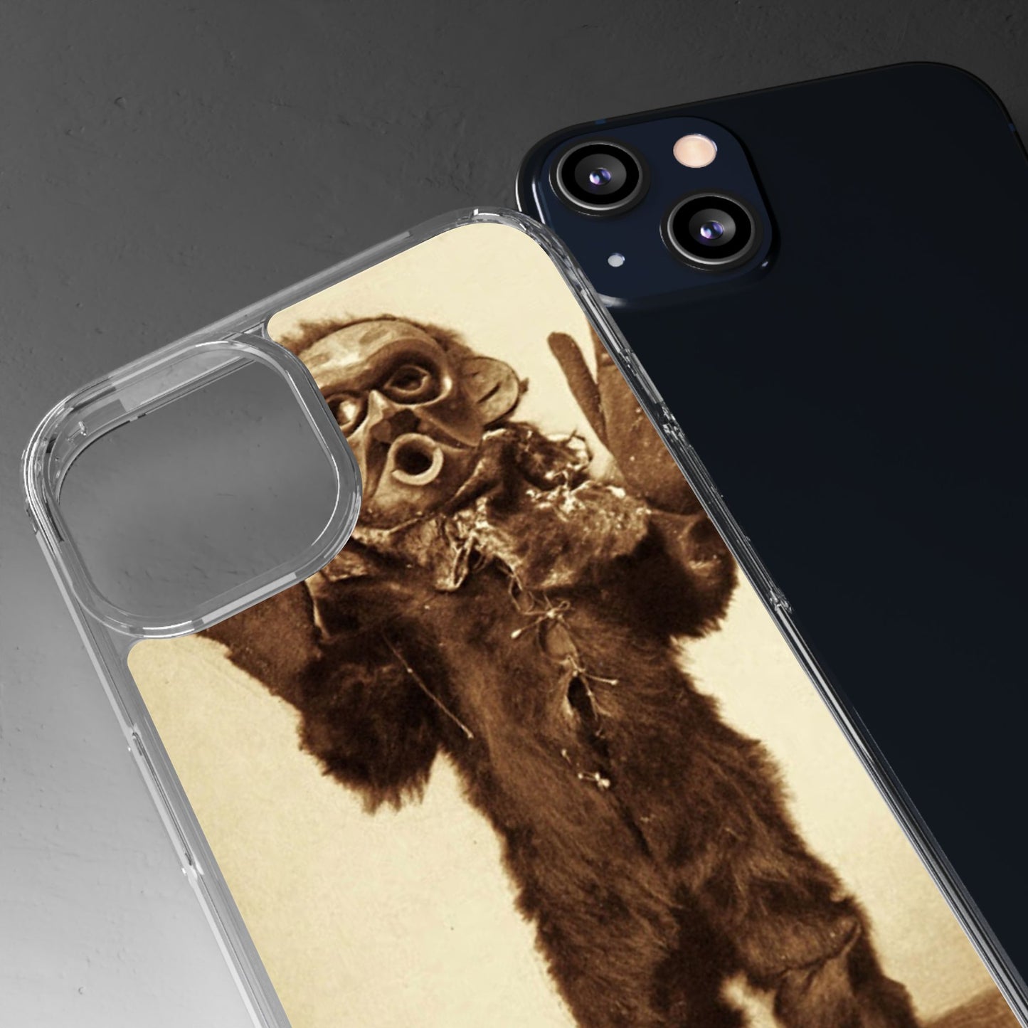 Yei Vintage Monster Clear Phone Case, Unique Phone Cover, Halloween Gift, Retro Style Case, Fun Accessories