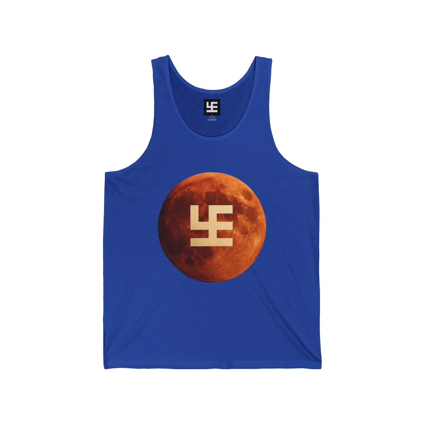 Swasticoin Moon Phase Unisex Jersey Tank | Trendy Moon T-Shirt | Graphic Tee for Parties, Summer Vibes, Festival Wear, Gift Idea