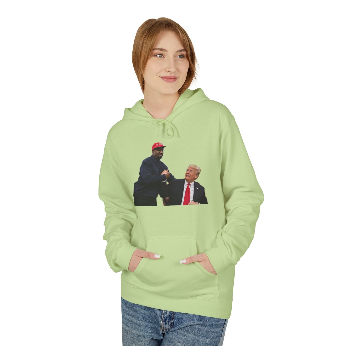 Ye & DJT Funny Political Fleece Hoodie, Unisex Softstyle Hoodie, Gift for Political Humor, Casual Wear, Election Day Apparel, Meme Clothing