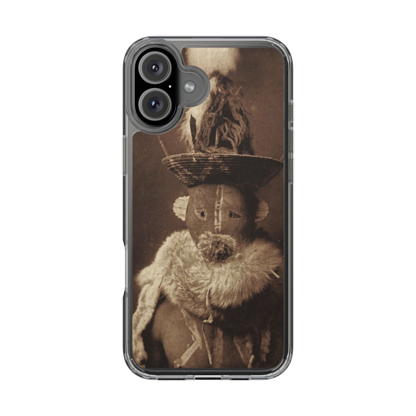 Yei Vintage Ethnic Clear Phone Case, Unique Phone Protector, Bohemian iPhone Case, Artistic Clear Cover, Cultural Phone Accessory