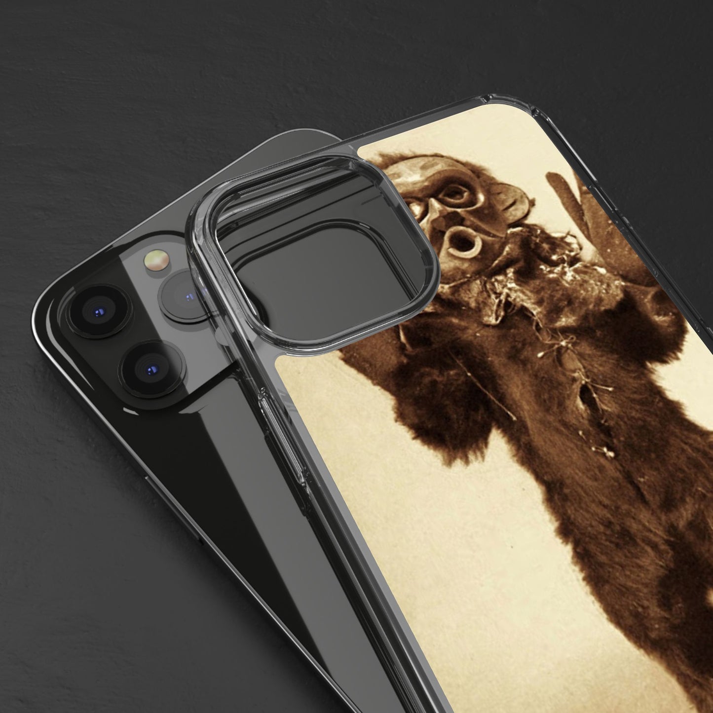 Yei Vintage Monster Clear Phone Case, Unique Phone Cover, Halloween Gift, Retro Style Case, Fun Accessories