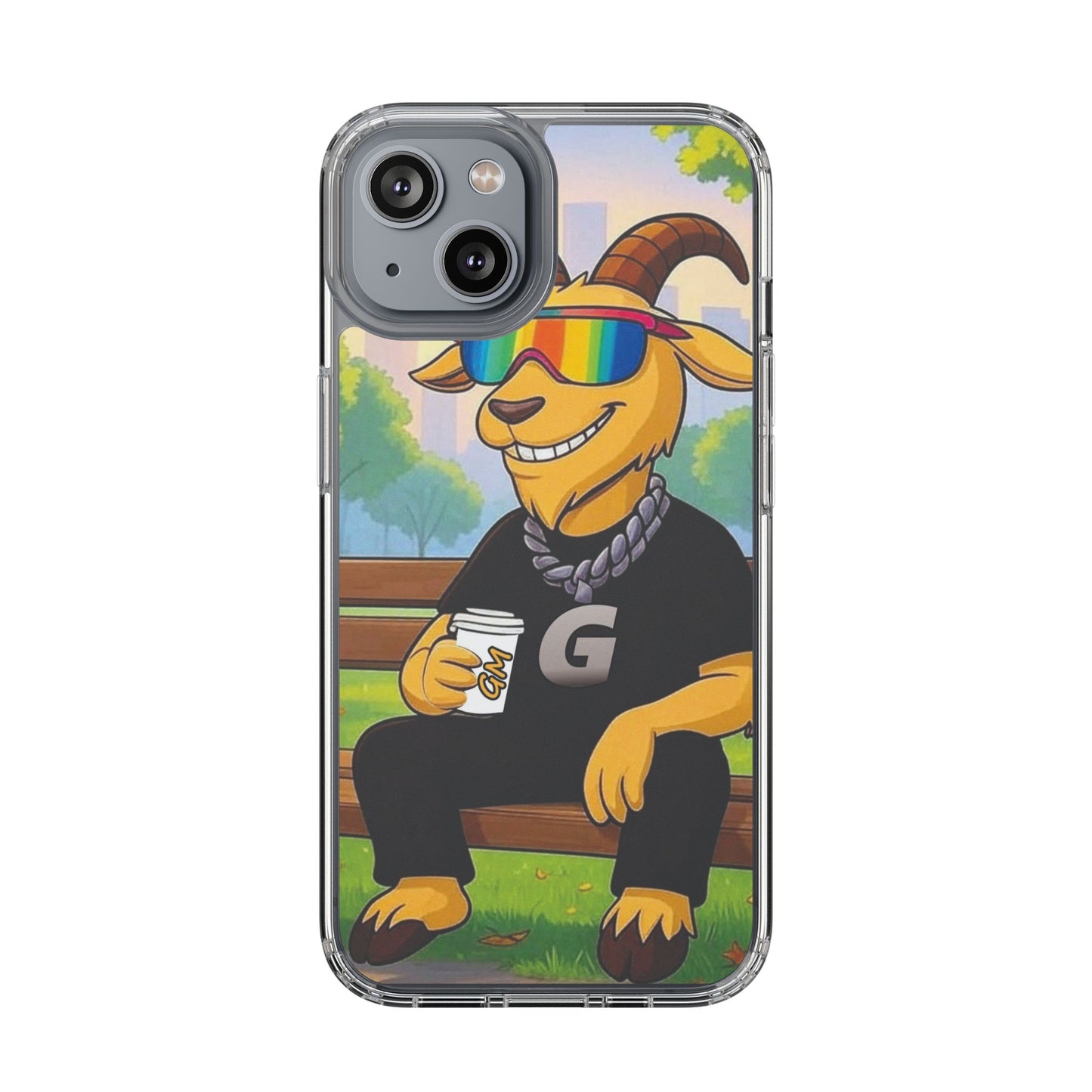 Vibrant Goat Clear Phone Case, Fun Smartphone Cover, Animal Lover Gift, Stylish Tech Accessory, Unique Phone Protection