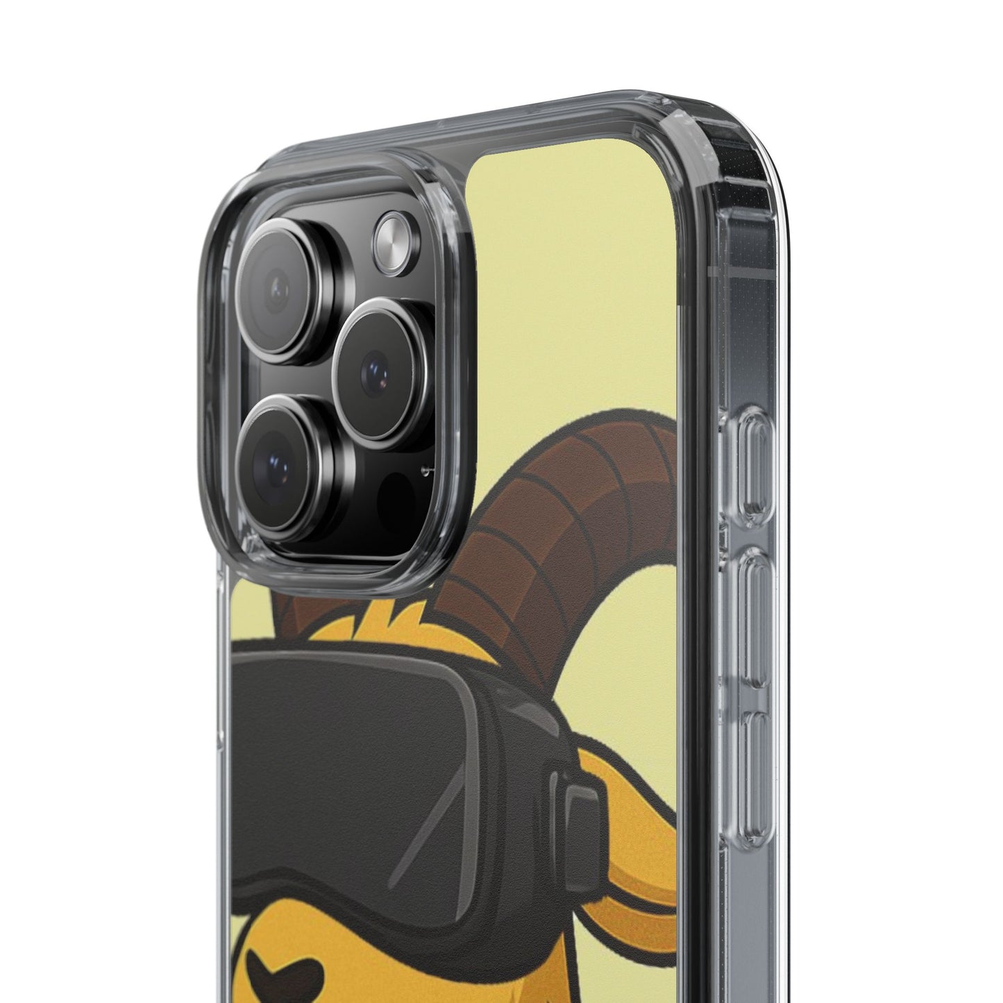 VR Goat Clear Case, Fun Phone Cover, Geeky Accessories, Gift for Gamers, Cute Animal Design, Customizable Phone Cases