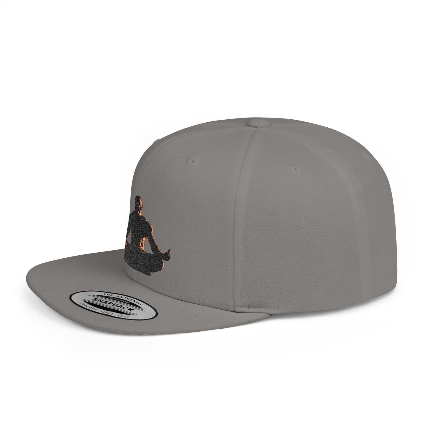 GIGA Zen Meditation Flat Bill Snapback Hat, Mindfulness Cap, Yoga Headwear, Gift for Him/Her, Casual Everyday Wear, Stylish Accessory