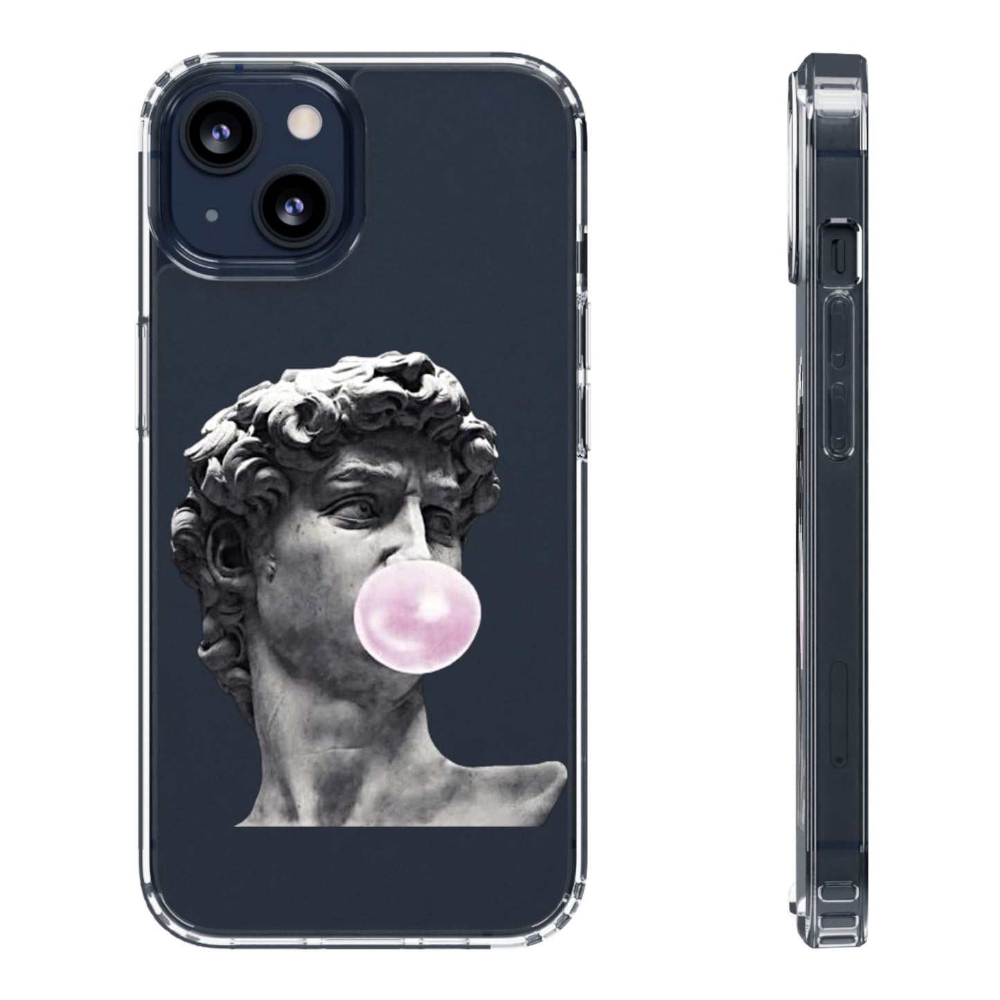 @ye Clear Phone Case with David Statue Design, Modern Phone Accessory for Art Lovers, Unique Gift, Customizable Compatible Soft Case