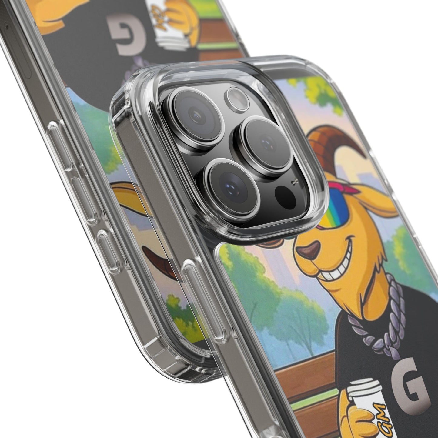 Vibrant Goat Clear Phone Case, Fun Smartphone Cover, Animal Lover Gift, Stylish Tech Accessory, Unique Phone Protection