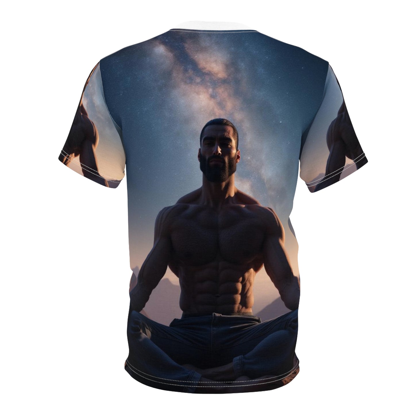GIGA Cosmic Meditation Unisex Tee, Spiritual Shirt, Mindfulness Top, Yoga Apparel, Unique Graphic T-Shirt, Gift for Meditation Lovers