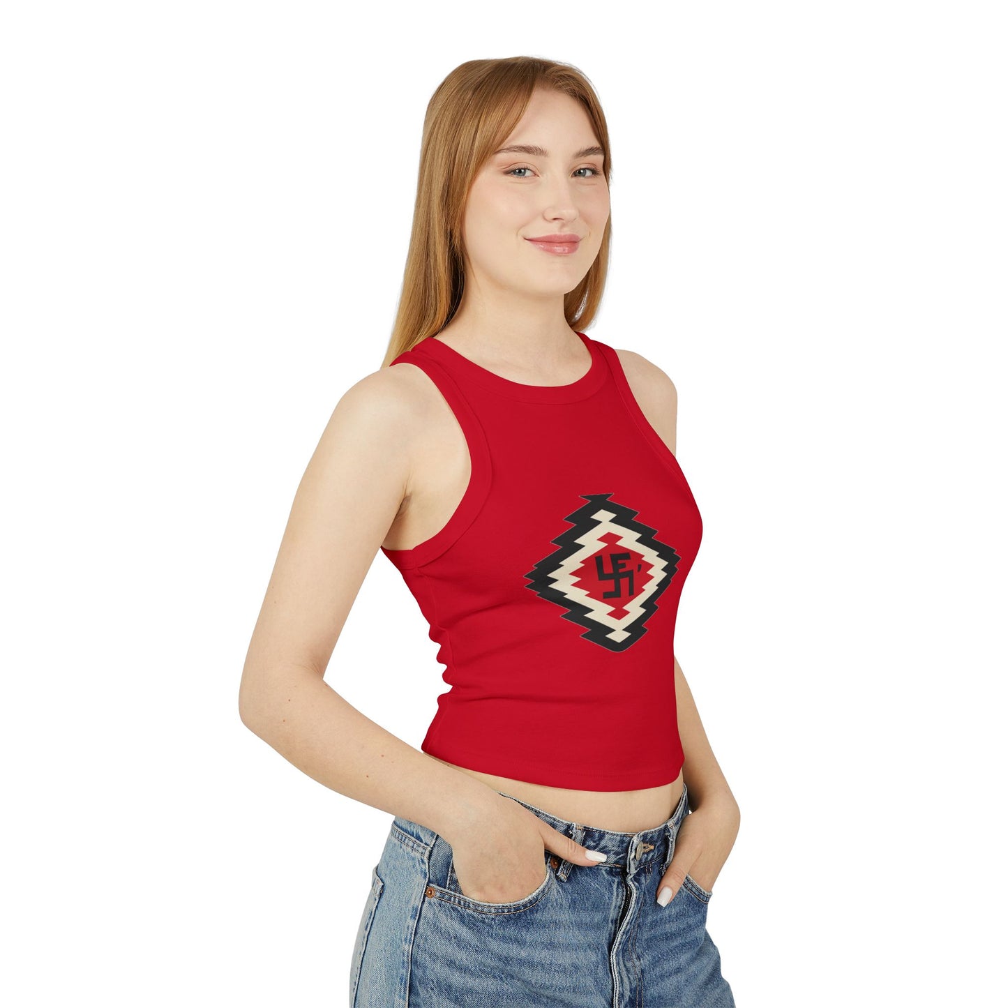 Yei Stylish Women's Crop Tank Top with Aztec Design - Summer Essential, Casual Wear, Beach Outfit, Festival Top, Layering Piece