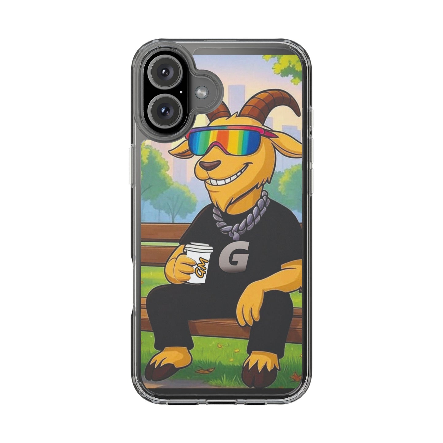 Vibrant Goat Clear Phone Case, Fun Smartphone Cover, Animal Lover Gift, Stylish Tech Accessory, Unique Phone Protection