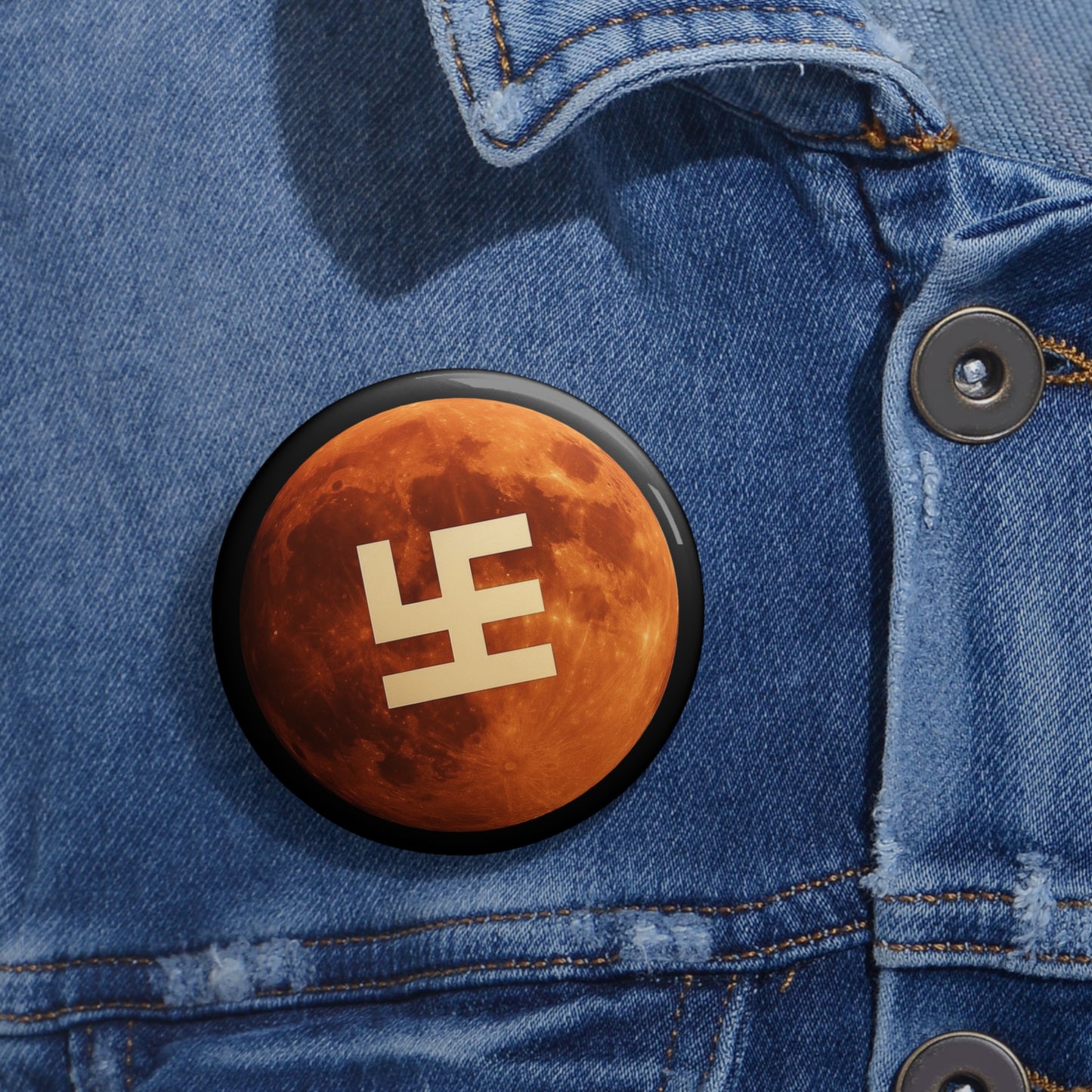 Swasticoin Custom Moon Phase Pin Buttons | Unique Badges for Jackets, Bags, Gifts, Festivals, Collectors