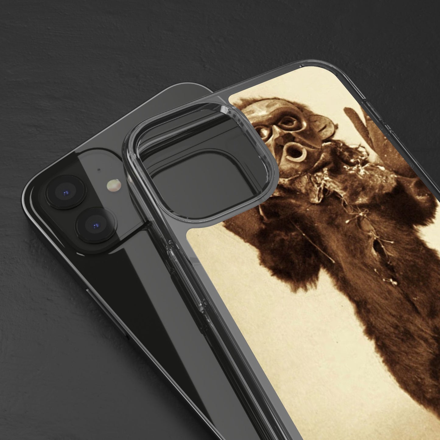 Yei Vintage Monster Clear Phone Case, Unique Phone Cover, Halloween Gift, Retro Style Case, Fun Accessories