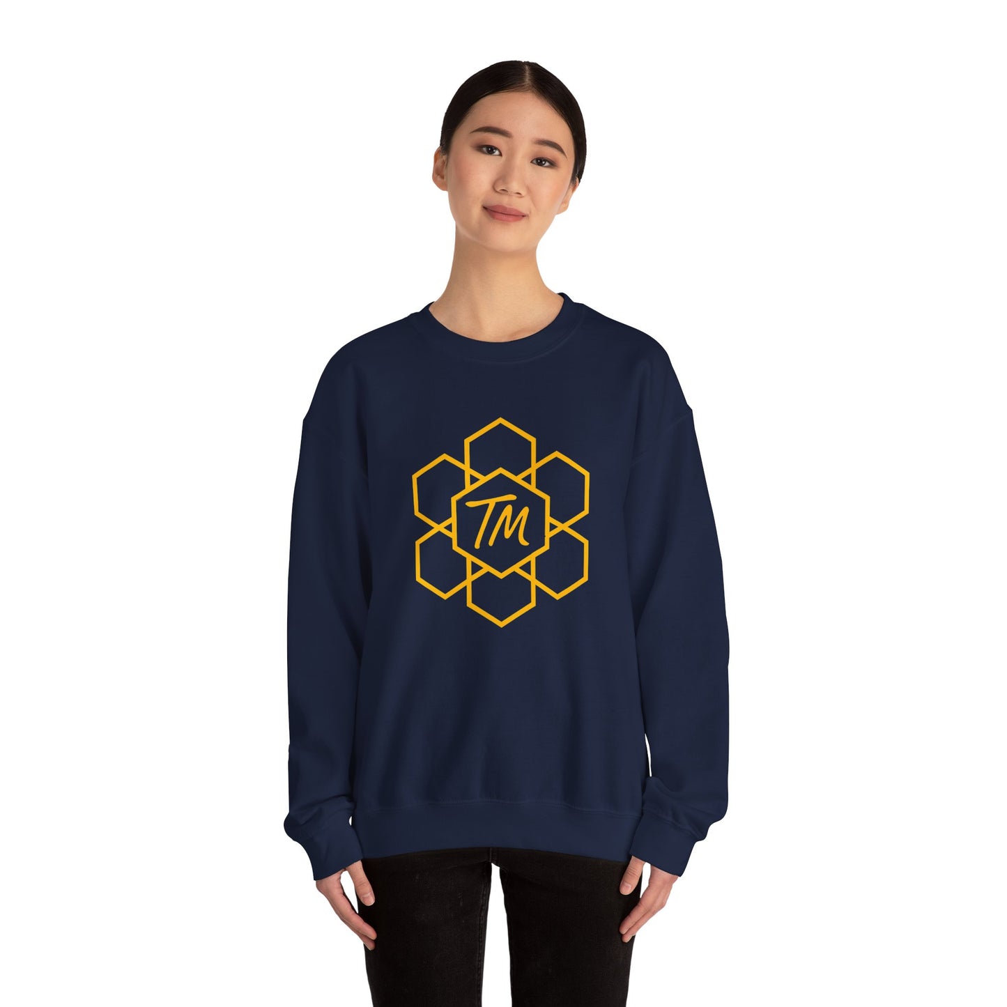 Trench Merch Stylish Honeycomb Crewneck Sweatshirt, Cozy Unisex Sweatshirt, Casual Fall Apparel, Gift for Honey Lovers, Trendy Weekend Wear