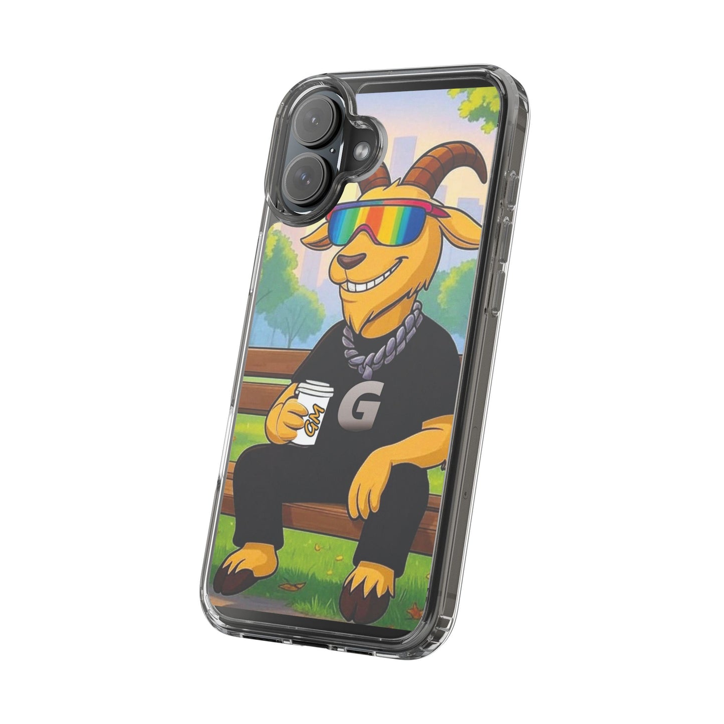 Vibrant Goat Clear Phone Case, Fun Smartphone Cover, Animal Lover Gift, Stylish Tech Accessory, Unique Phone Protection