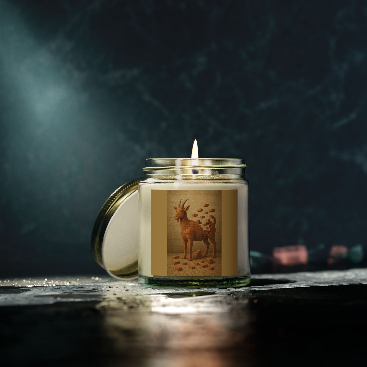 Bricked Goat. Coconut Apricot Scented Candle, Cozy Home Decor, Goat Design Candle, Aromatherapy Gift, Unique Gift Idea, Relaxation Product