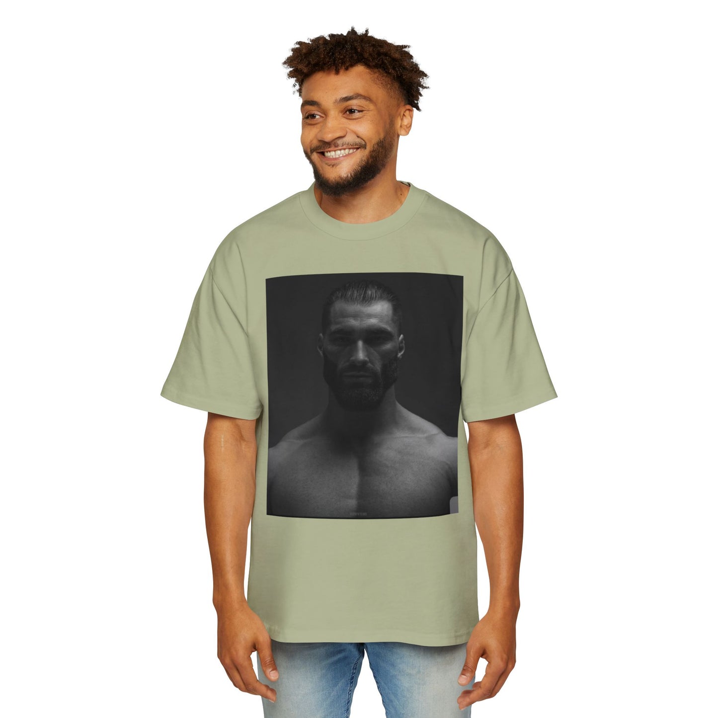 GIGA Stylish Men's Oversized Tee for Comfort Lovers, Casual Wear, Street Style, Gift for Him, Trendy Tee with Gigachad Design