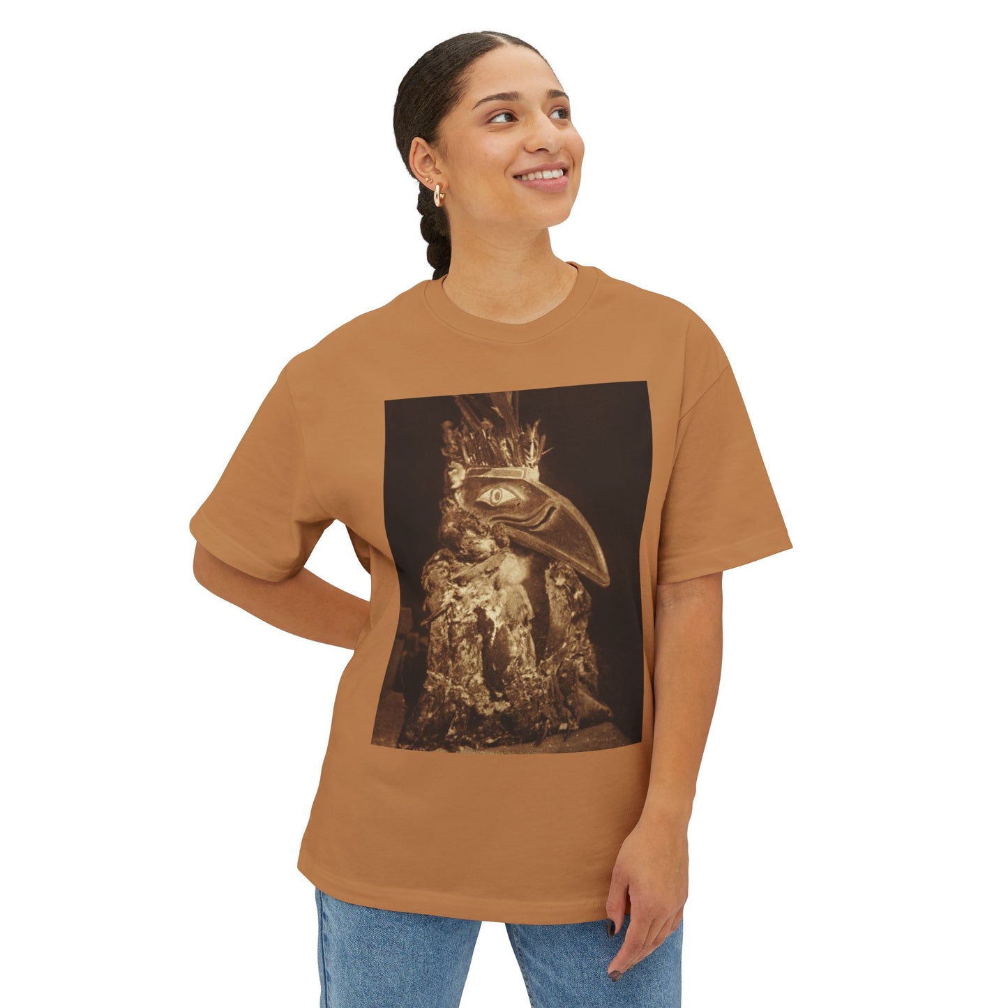 Yei Artistic Oversized Boxy Tee - Unique Graphic Tee, Statement Shirt, Casual Wear, Gift for Art Lovers, Trendy Streetwear