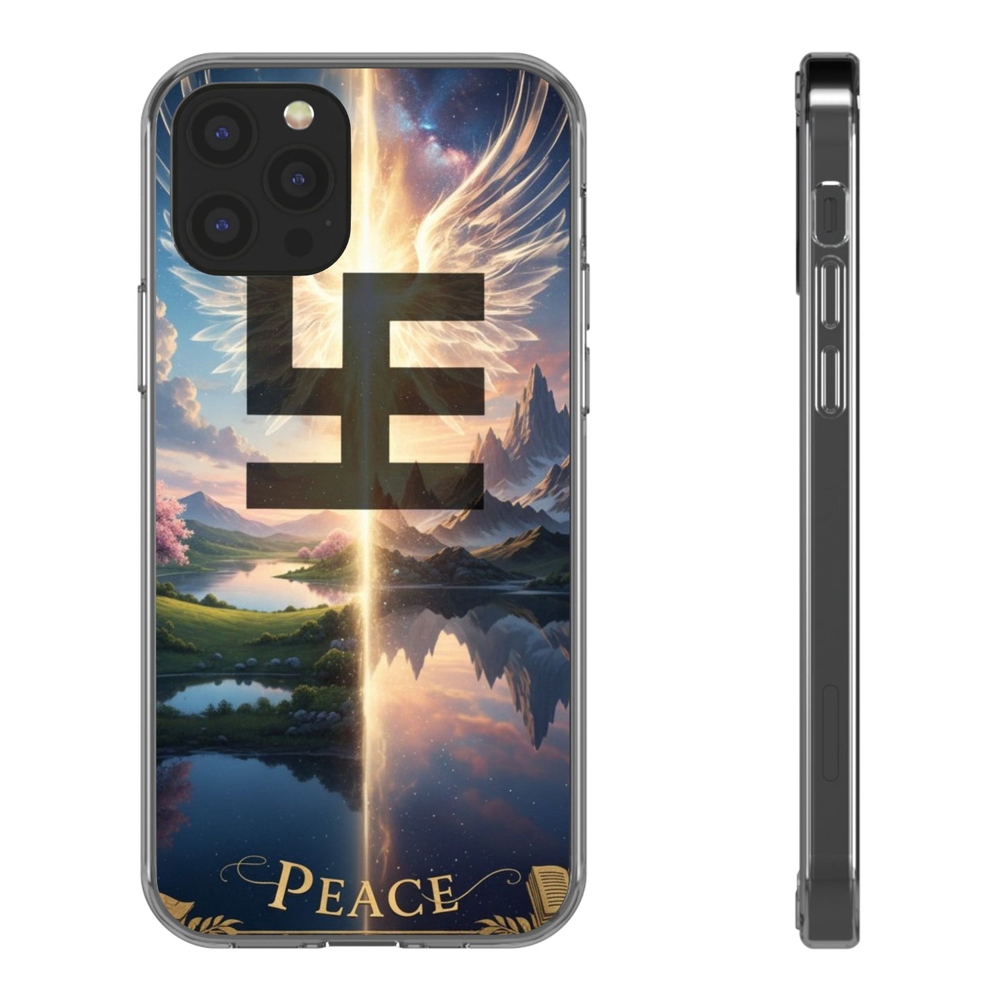 Swasticoin Peaceful Clear Phone Cases, Phone Accessories, Minimalist Design, Nature Lover Gifts, Transparent Phone Cover, Unique Art Case