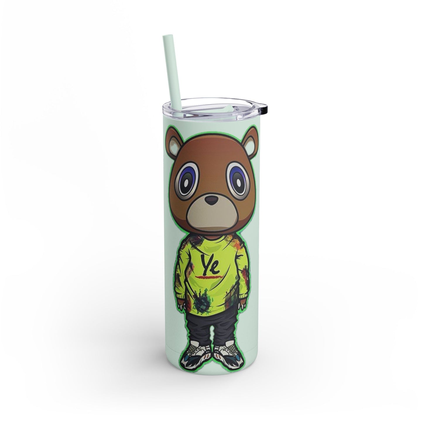 Ye Bear Tumbler, Cute Cartoon Drinkware, Funny Gift for Fans, Perfect for Birthdays & Holidays, 20oz Skinny Cup