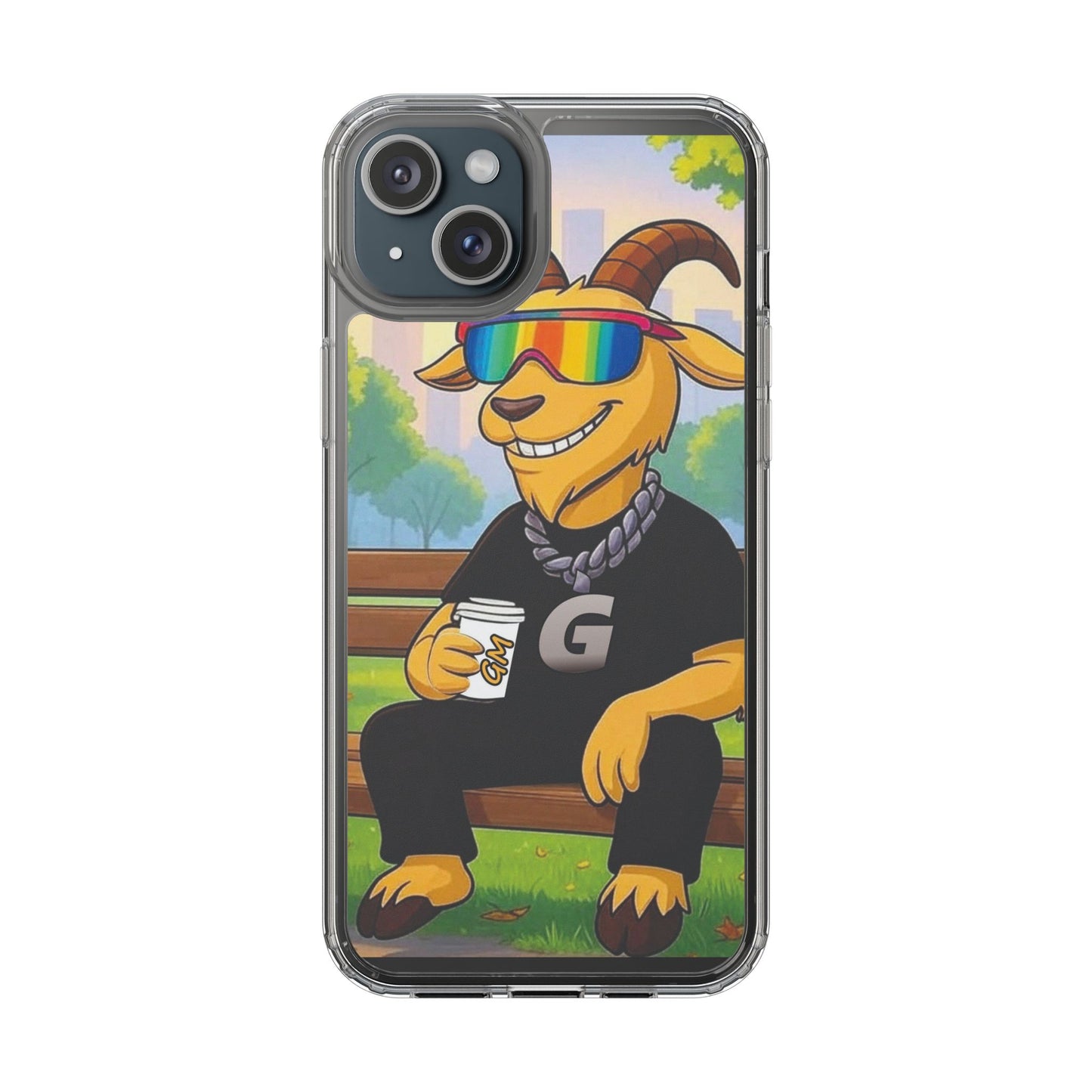 Vibrant Goat Clear Phone Case, Fun Smartphone Cover, Animal Lover Gift, Stylish Tech Accessory, Unique Phone Protection