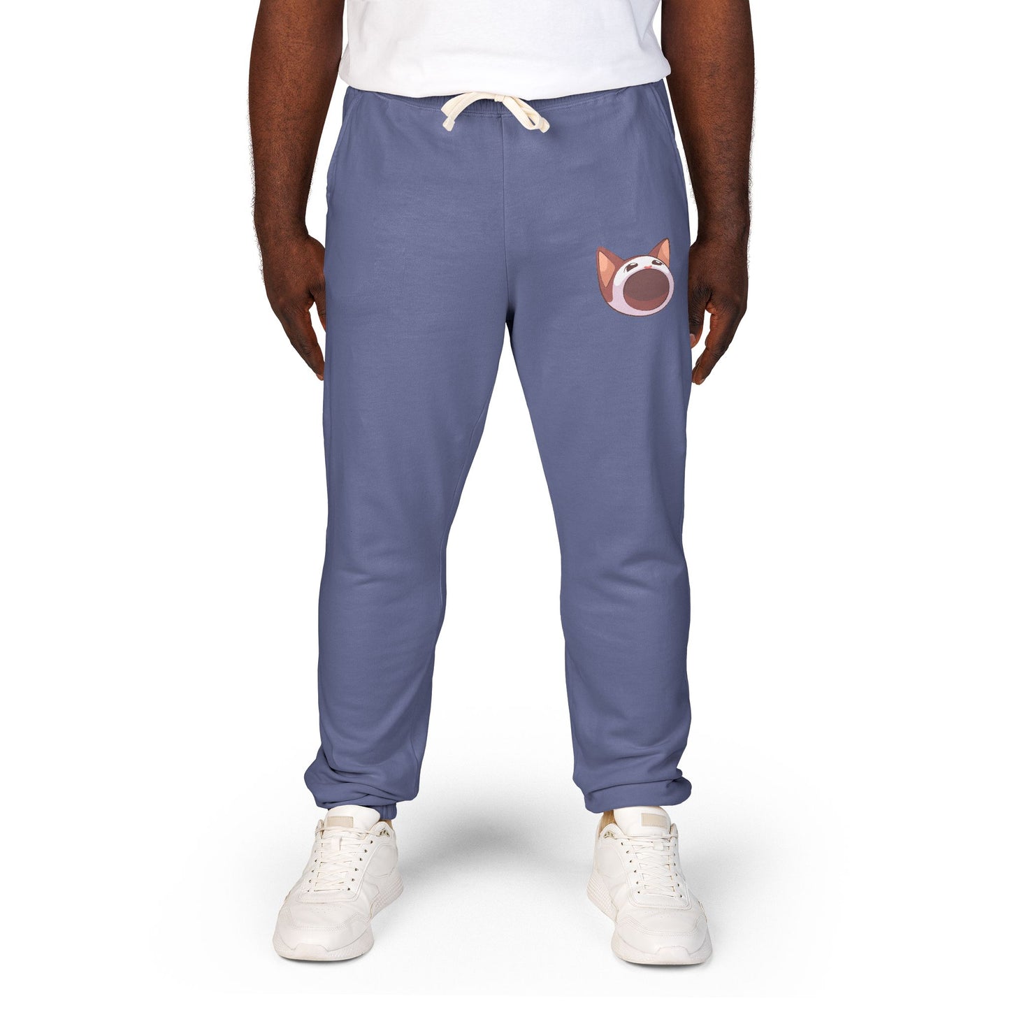 POPCAT Cozy Fleece Sweatpants, Comfortable Lounge Pants, Gift for Cat Lovers, Relaxing Home Wear, Unisex Joggers
