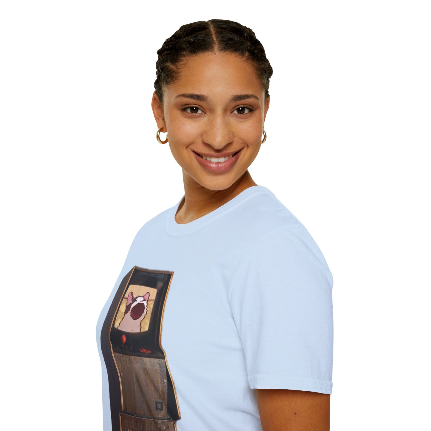 POPCAT Retro Arcade Unisex T-Shirt, Gamer Tee, Vintage Gaming Shirt, Gift for Gamers, Casual Wear