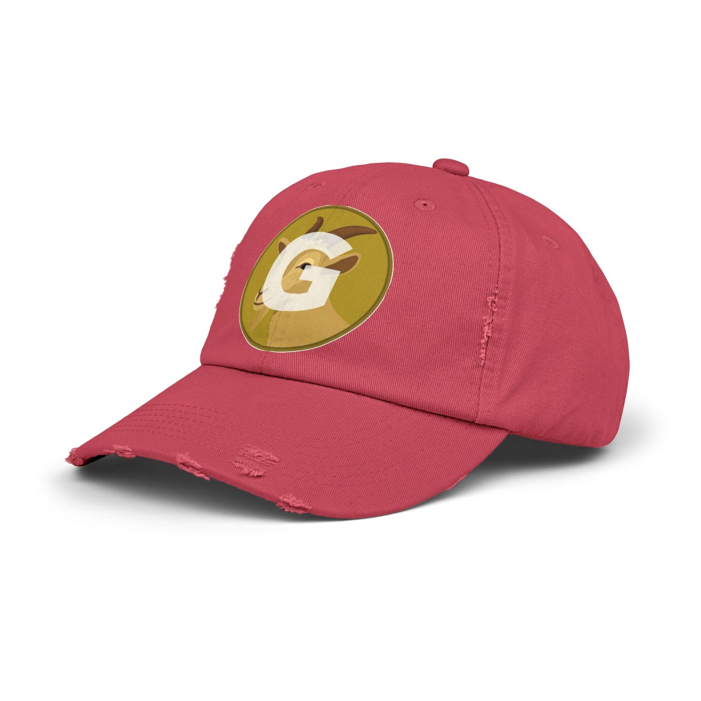 Goat Unisex Distressed Cap with G Logo, Casual Hat, Trendy Apparel, Gift for Him/Her, Summer Accessory, Sportswear