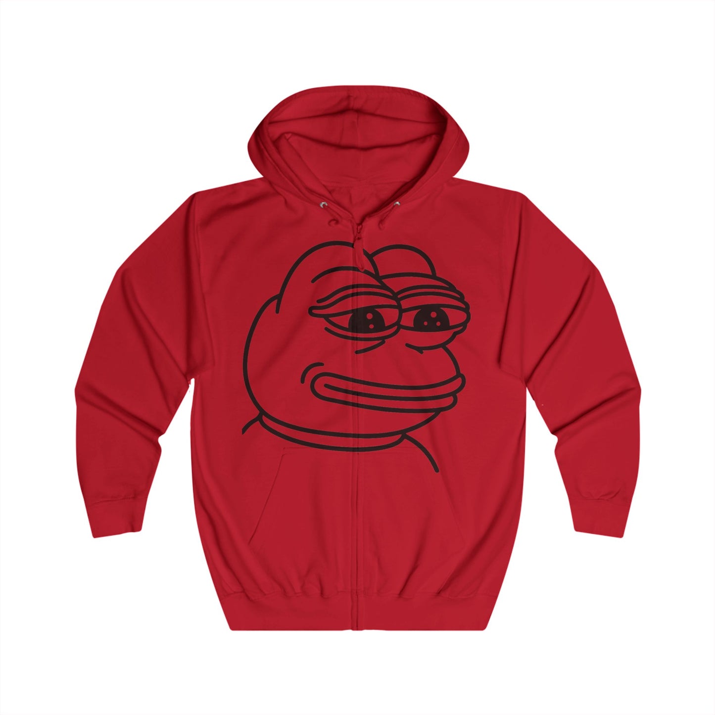Pepe the Frog Unisex Full Zip Hoodie, Casual Wear, Gift for Gamers, Cute Streetwear, Humor Apparel, Perfect for Chill Days