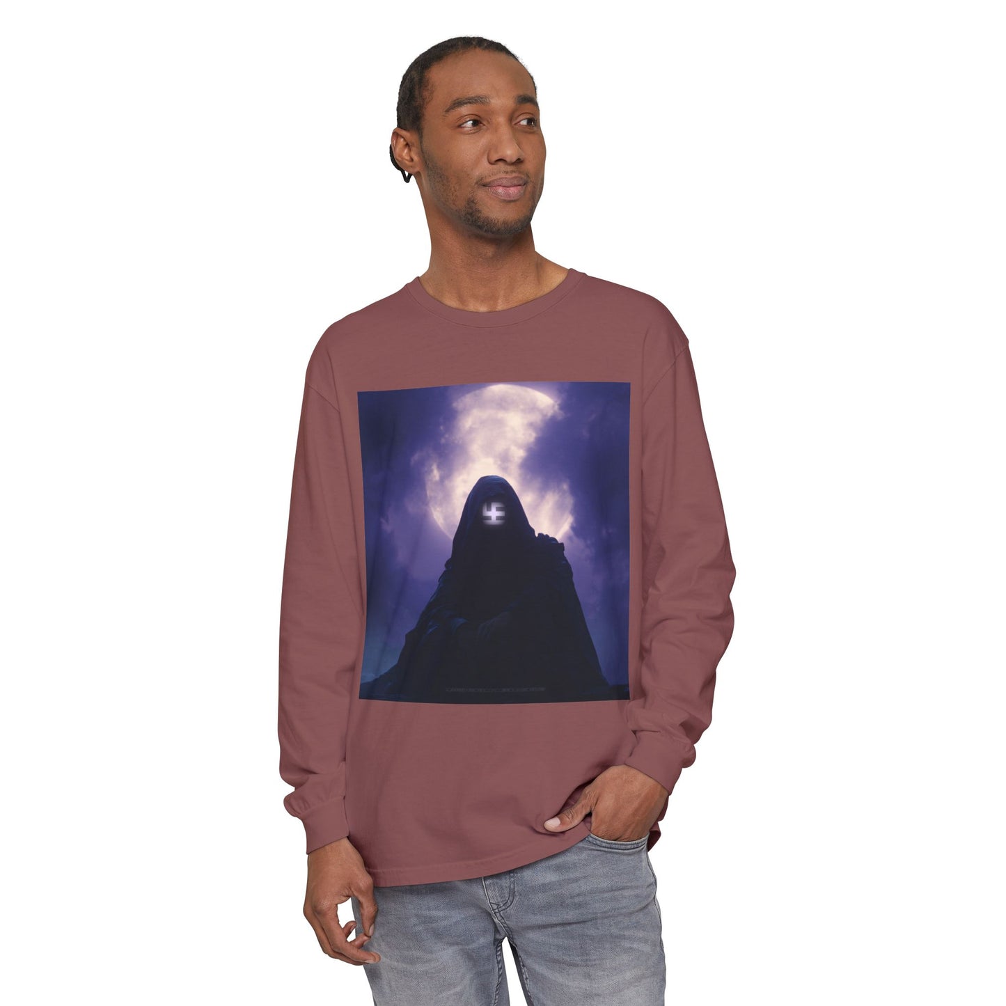 Swasticoin Mystical Mountain Long Sleeve T-Shirt | Unisex Graphic Tee, Trendy Layering Top, Casual Wear, Perfect Gift for Adventurers