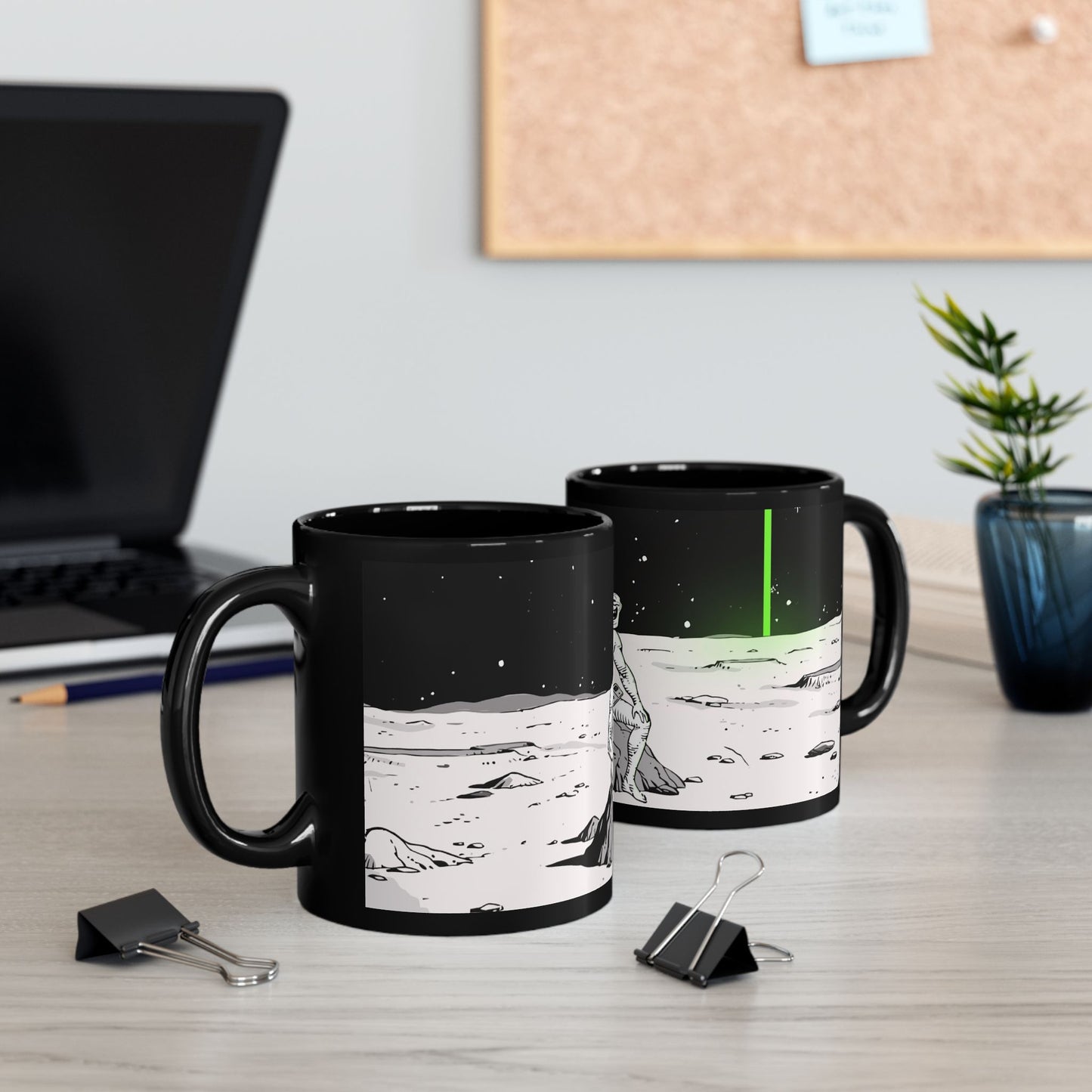TROLL Cosmic Chill Black Mug - Alien Art, Gift for Sci-Fi Lovers, Space-Themed Coffee Cup, Unique Artwork, Inspirational Drinkware
