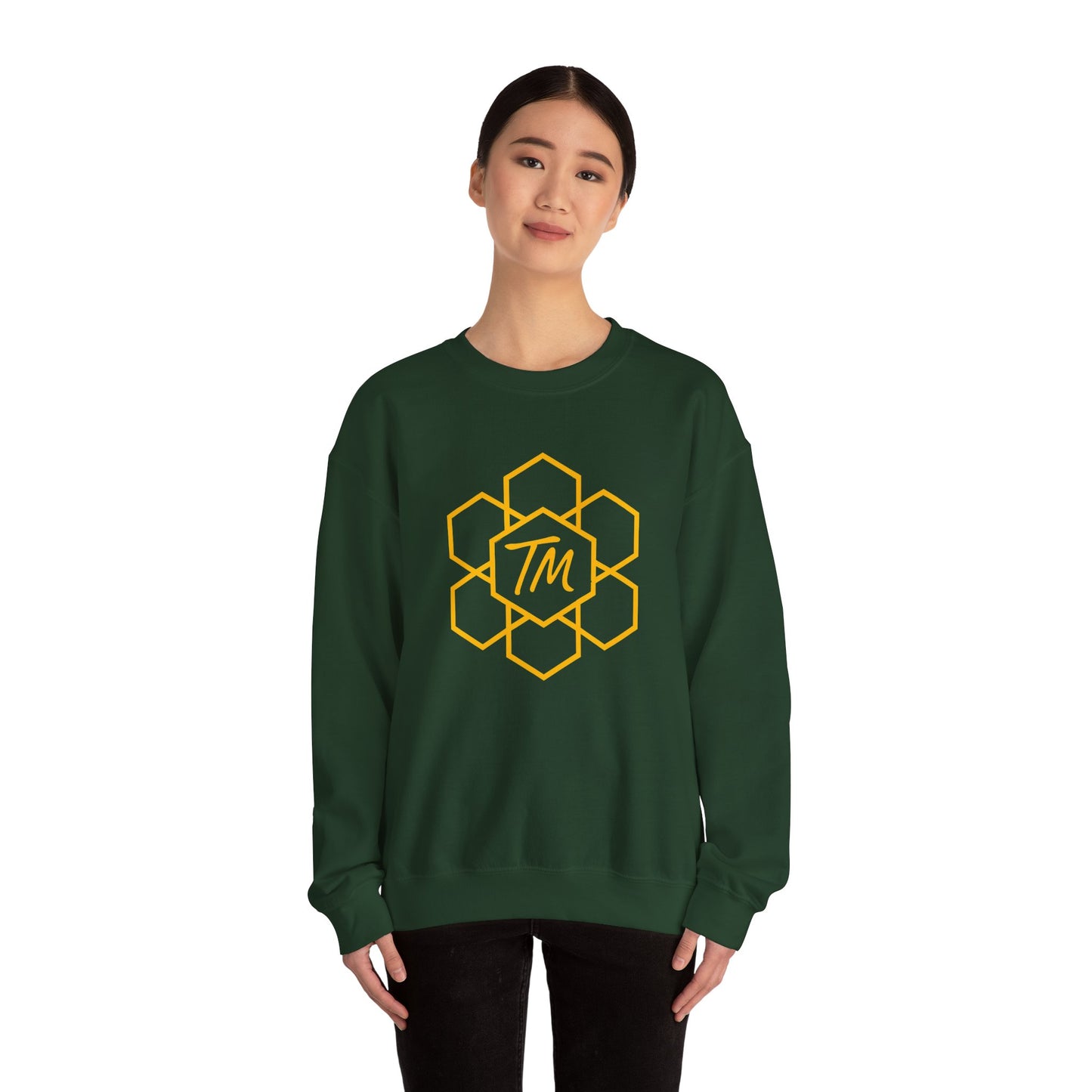 Trench Merch Stylish Honeycomb Crewneck Sweatshirt, Cozy Unisex Sweatshirt, Casual Fall Apparel, Gift for Honey Lovers, Trendy Weekend Wear