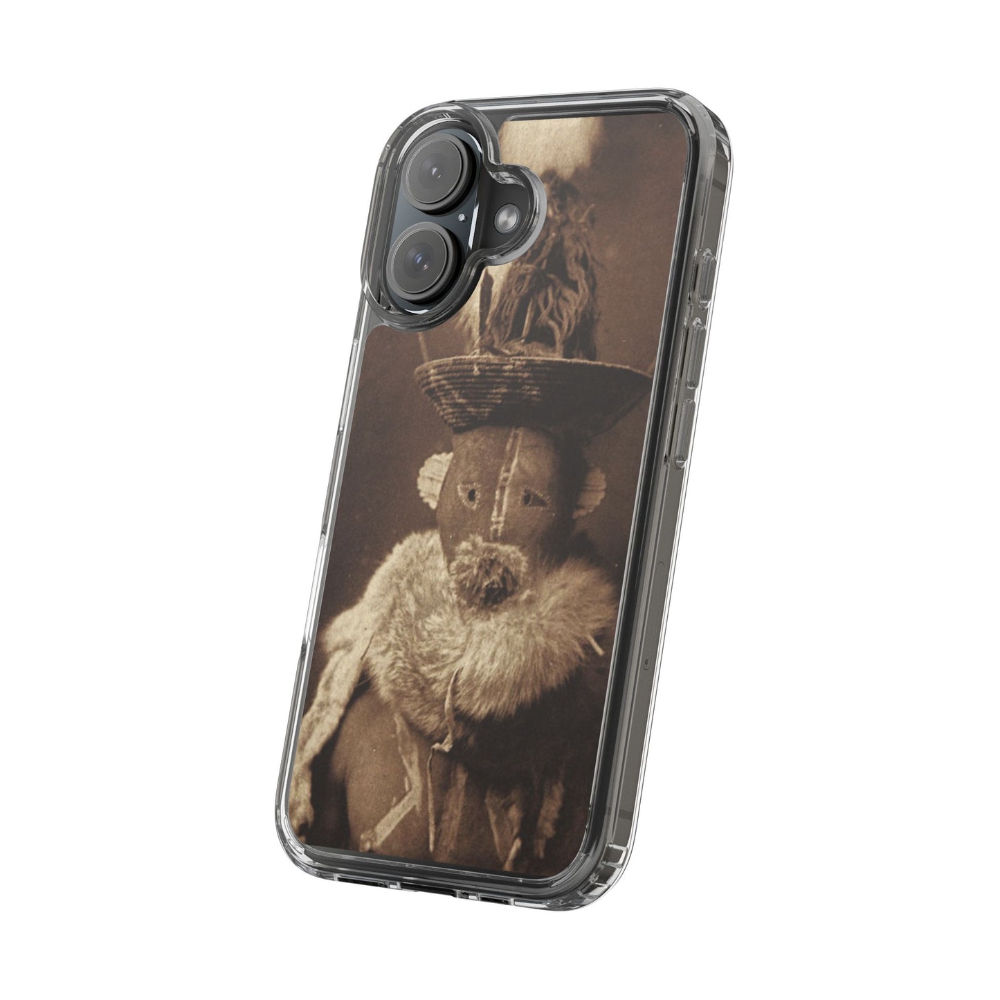 Yei Vintage Ethnic Clear Phone Case, Unique Phone Protector, Bohemian iPhone Case, Artistic Clear Cover, Cultural Phone Accessory