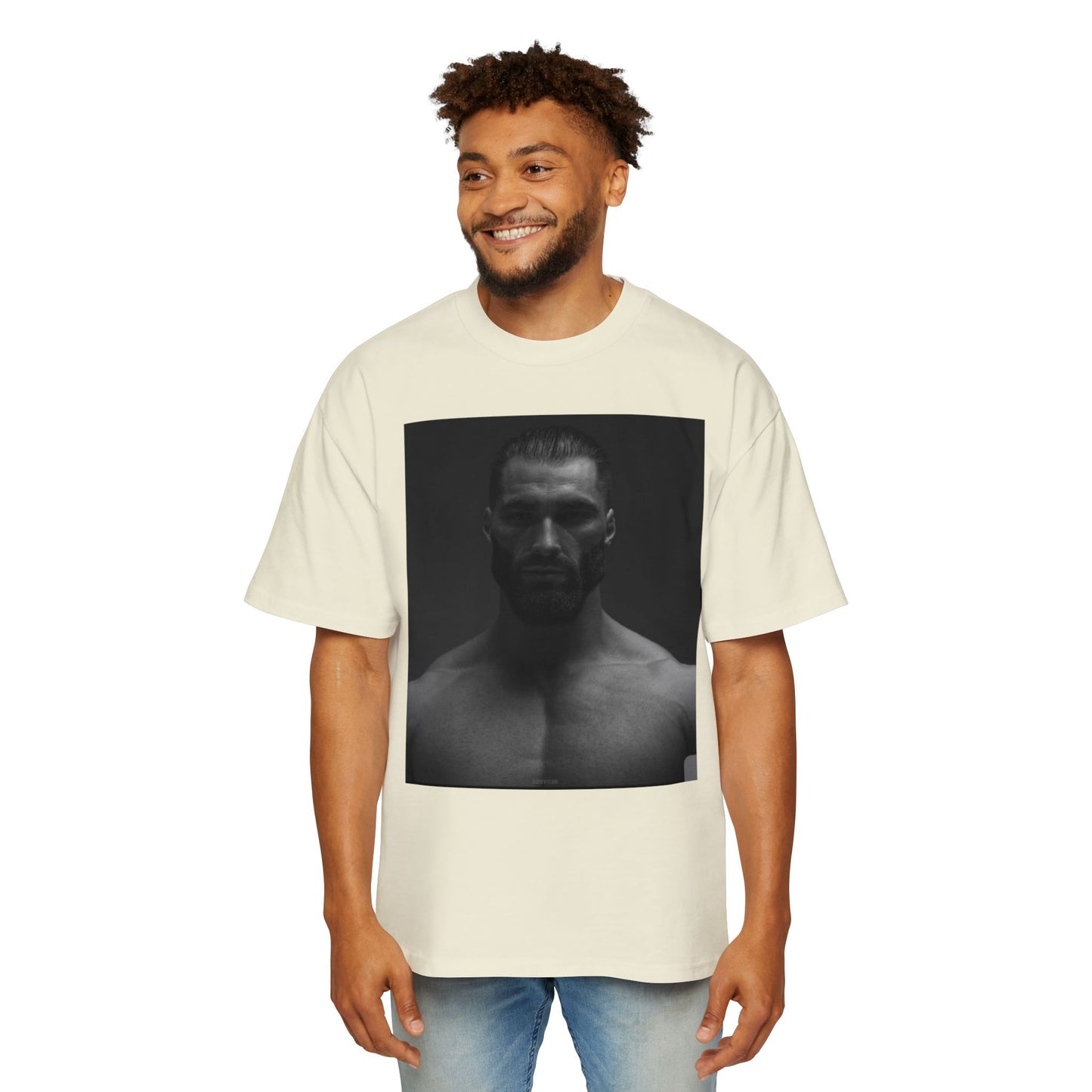 GIGA Stylish Men's Oversized Tee for Comfort Lovers, Casual Wear, Street Style, Gift for Him, Trendy Tee with Gigachad Design