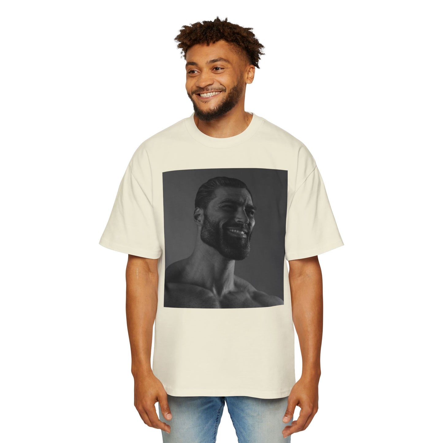 GIGA Men's Heavy Oversized Tee | Casual Streetwear Shirt, Graphic Tee, Gift for Him, Unisex Style, Trendy Apparel