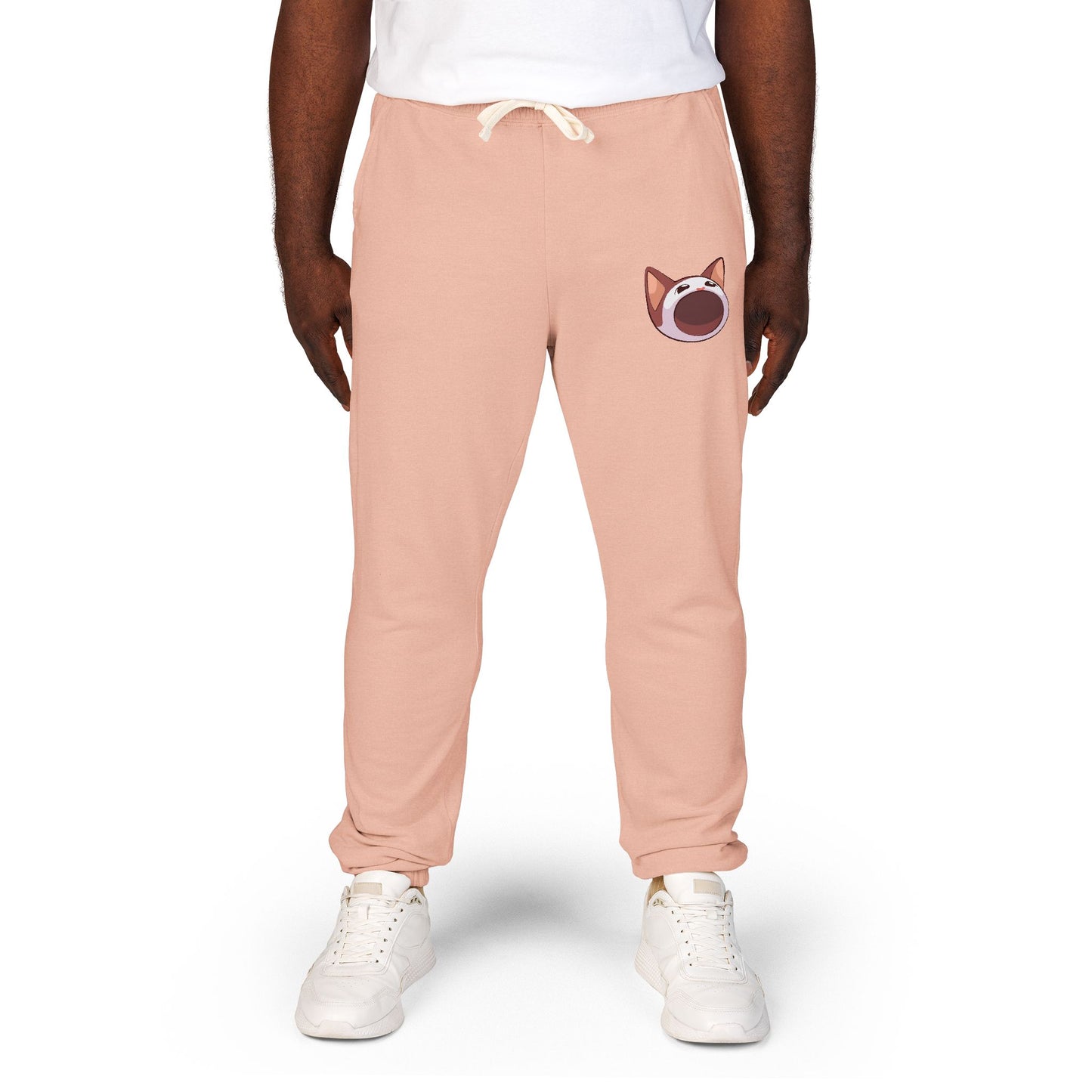 POPCAT Cozy Fleece Sweatpants, Comfortable Lounge Pants, Gift for Cat Lovers, Relaxing Home Wear, Unisex Joggers