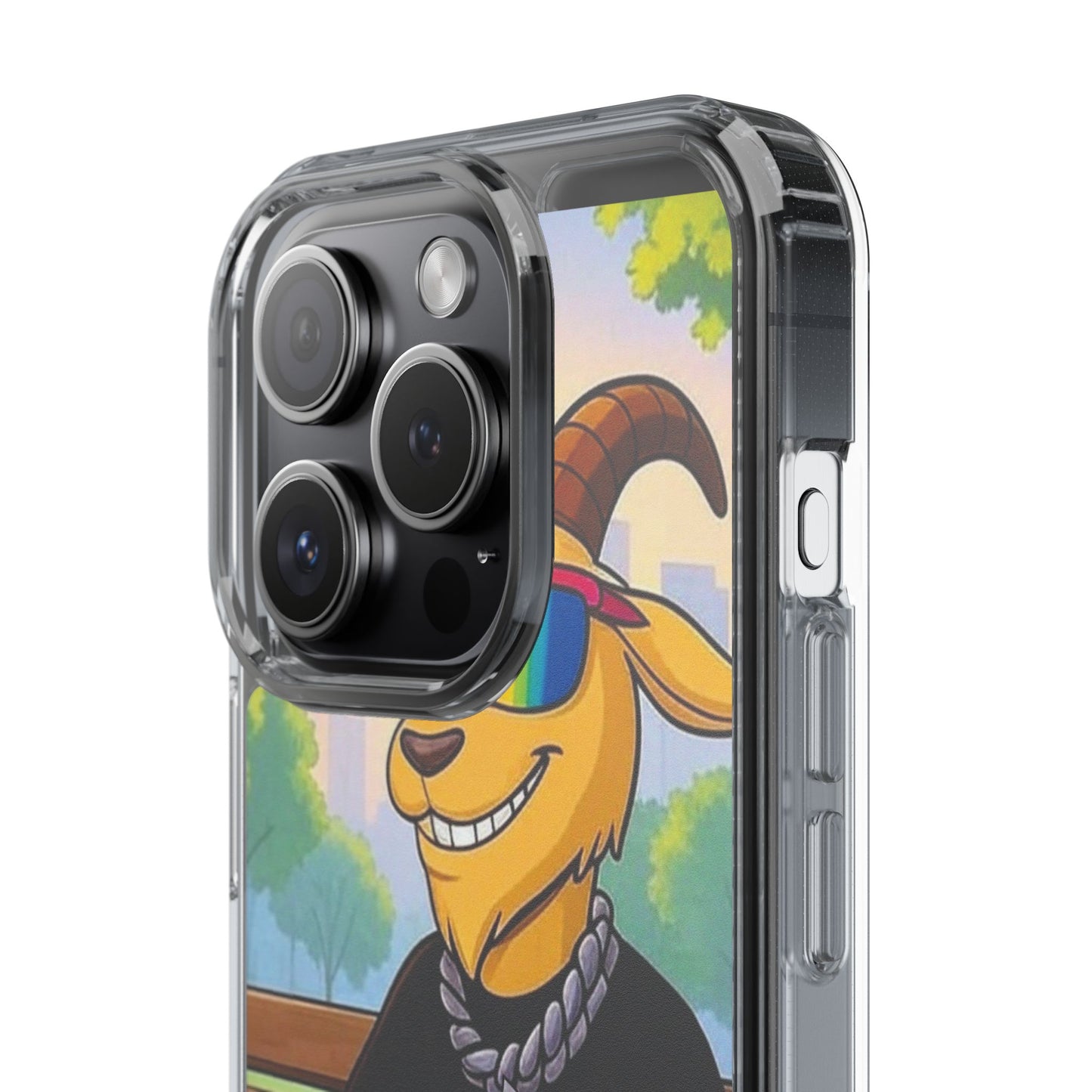Vibrant Goat Clear Phone Case, Fun Smartphone Cover, Animal Lover Gift, Stylish Tech Accessory, Unique Phone Protection