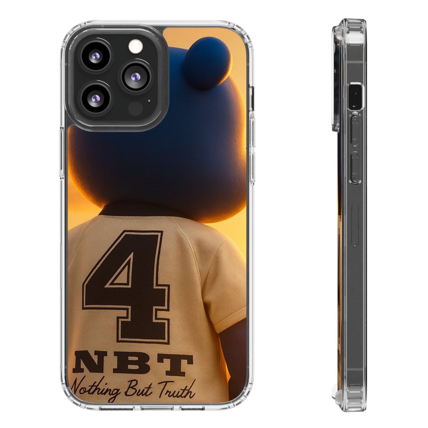 4NBT Trillion Bear Clear Phone Case, Aesthetic Phone Cover, Unique Gift for Animal Lovers, Stylish iPhone Accessory, Perfect for Birthdays