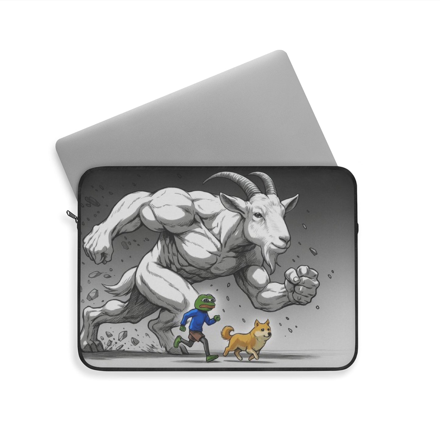 Whimsical Goat Laptop Sleeve - Fun Protector for Tech Lovers, Gaming Accessories, Unique Gifts, Office Supplies, Animal Art