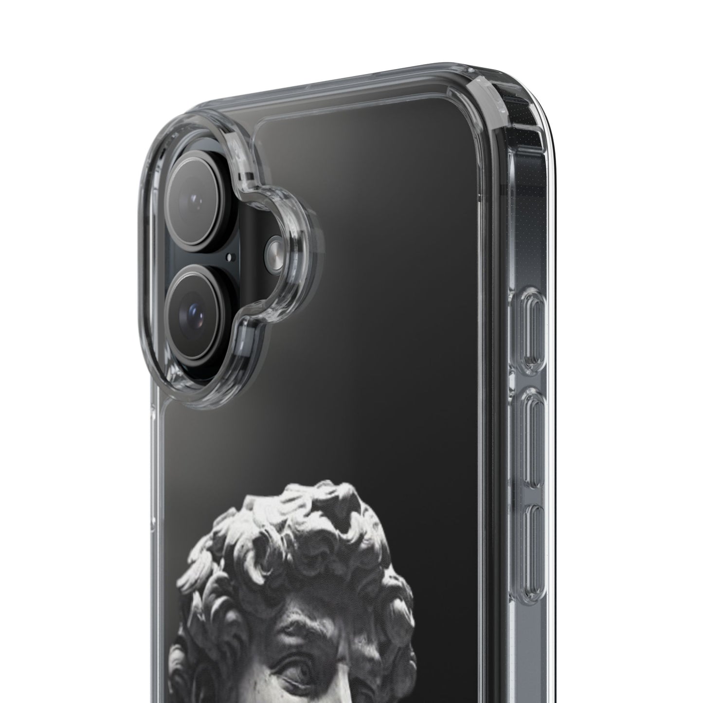 @ye Clear Phone Case with David Statue Design, Modern Phone Accessory for Art Lovers, Unique Gift, Customizable Compatible Soft Case