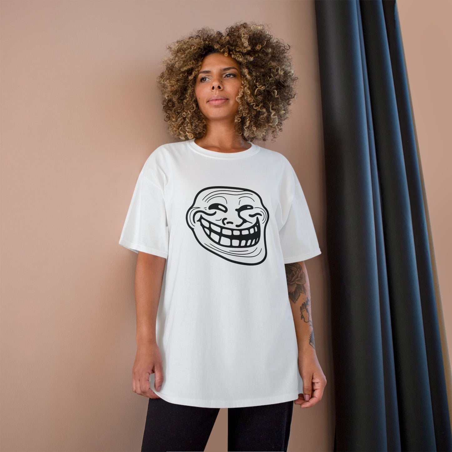 TROLL Funny Meme Champion T-Shirt, Humor Shirt, Gift for Gamers, Casual Wear, Laughing Face Tee, Perfect for Parties