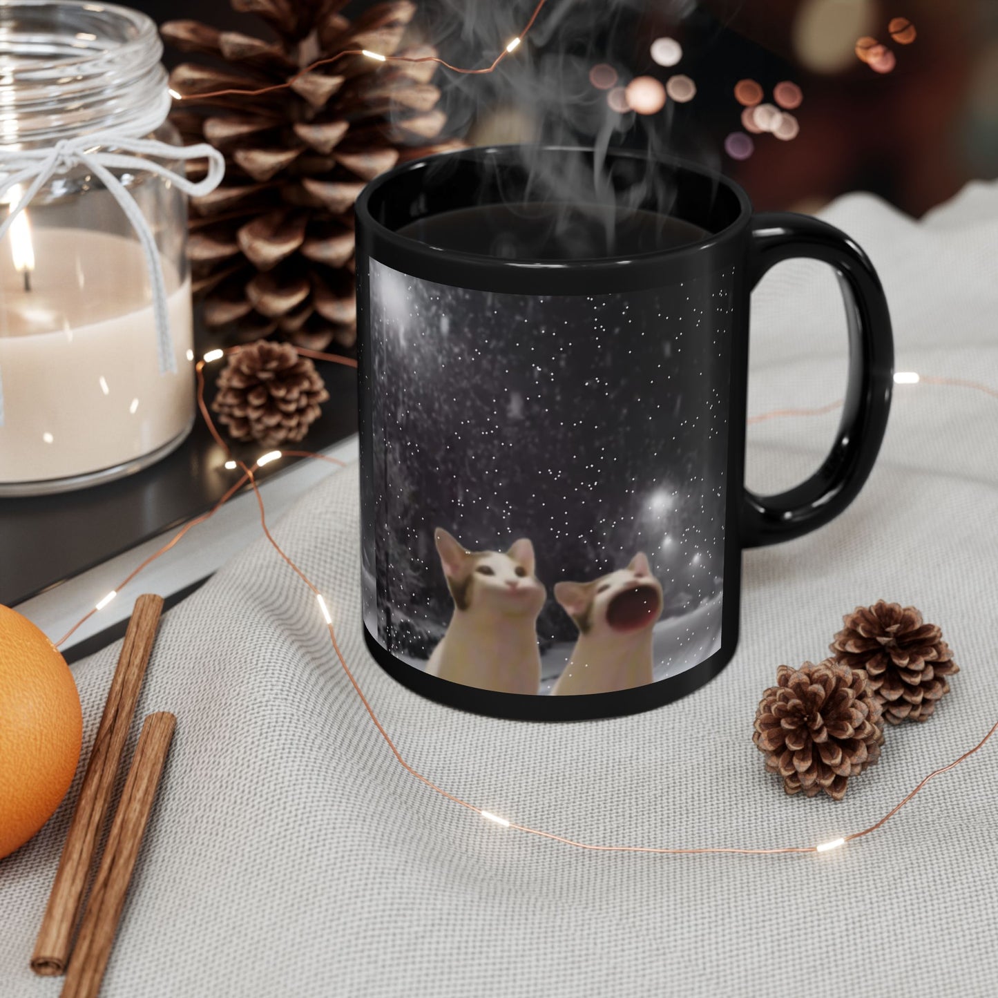 POPCAT Black Mug (11oz, 15oz)