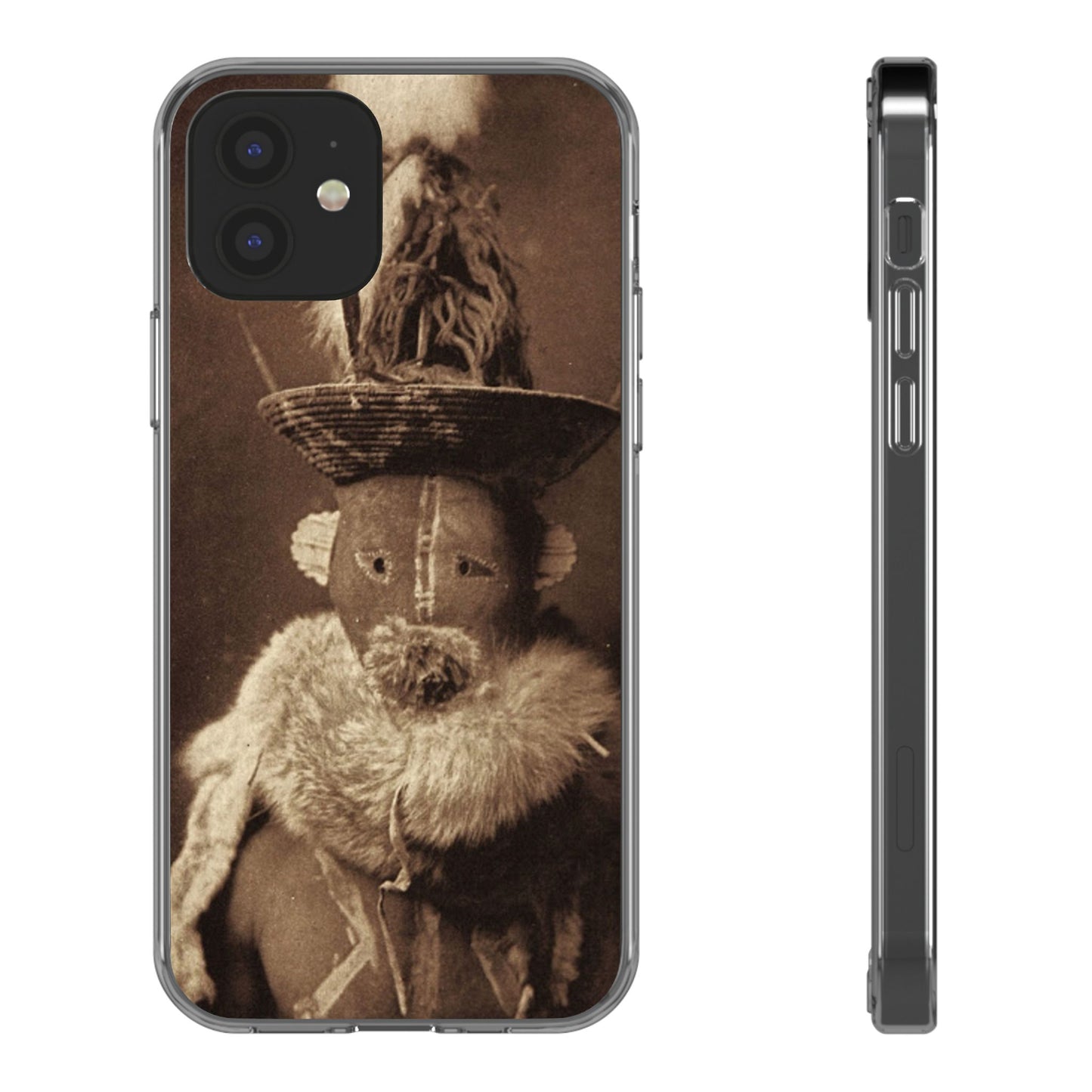 Yei Vintage Ethnic Clear Phone Case, Unique Phone Protector, Bohemian iPhone Case, Artistic Clear Cover, Cultural Phone Accessory