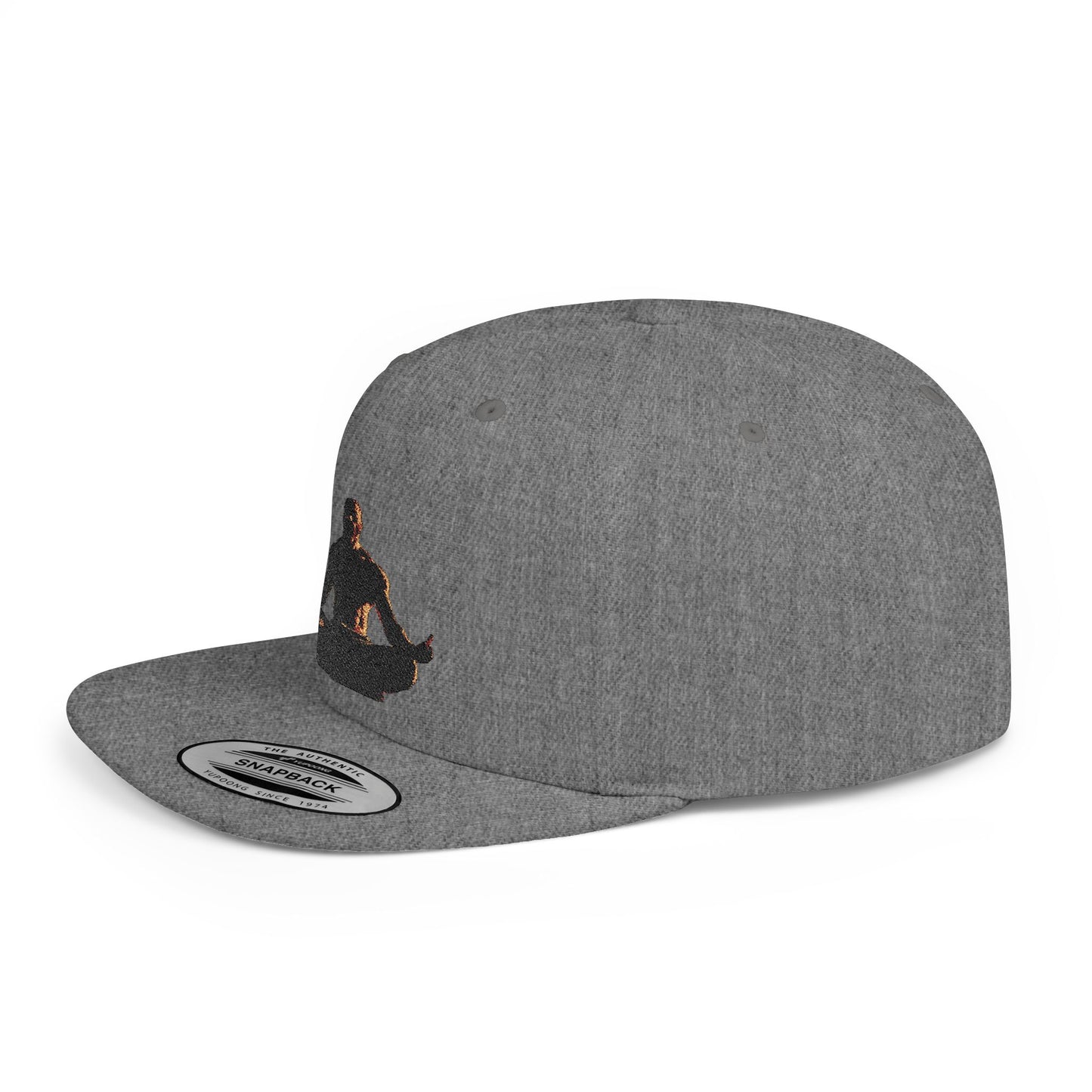 GIGA Zen Meditation Flat Bill Snapback Hat, Mindfulness Cap, Yoga Headwear, Gift for Him/Her, Casual Everyday Wear, Stylish Accessory