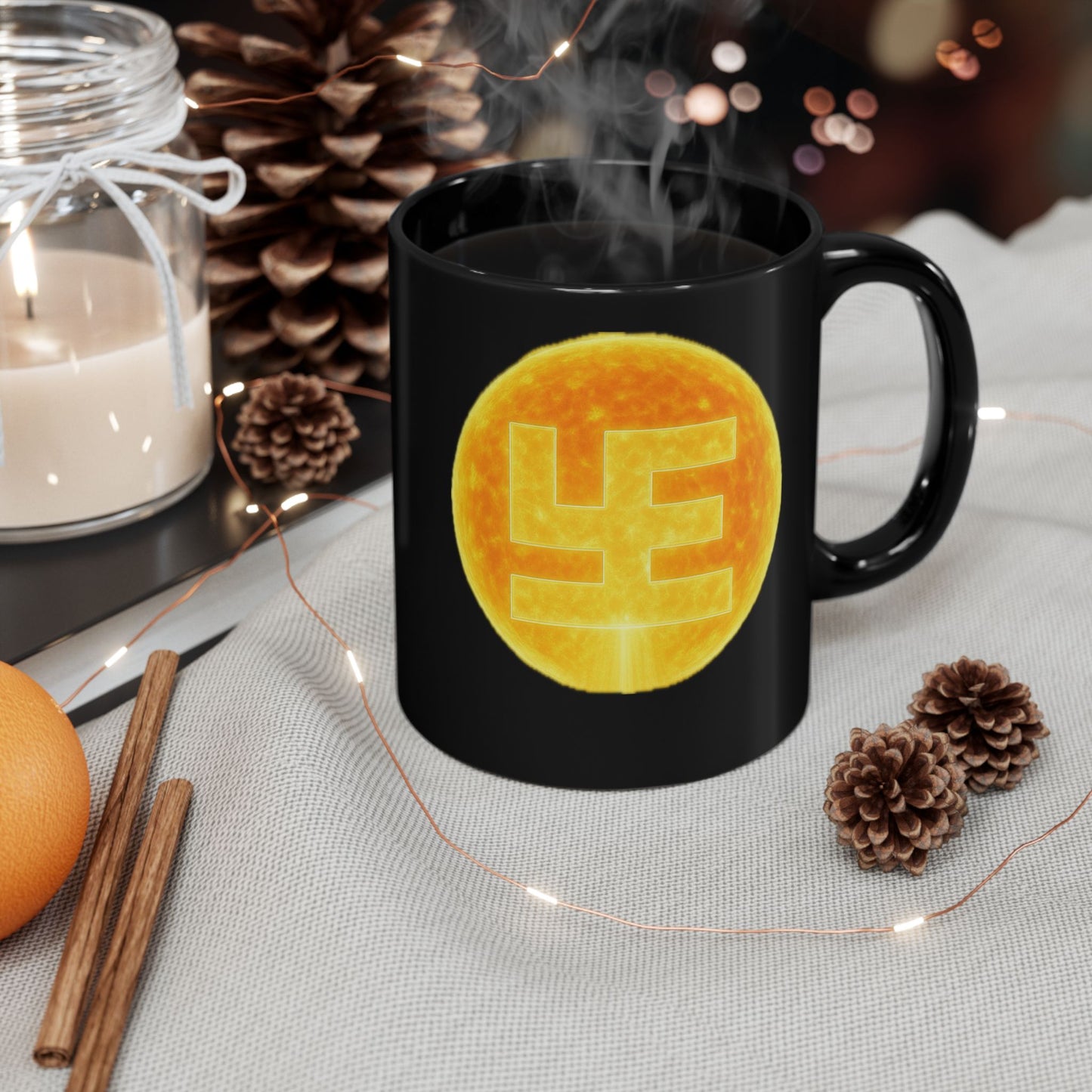 9gy Swasticoin Colorful Coin Design Mug, Unique Coffee Cup, Cryptocurrency Gift, Vibrant Tea Mug, Geeky Kitchen Decor, Fun Collectible Mug