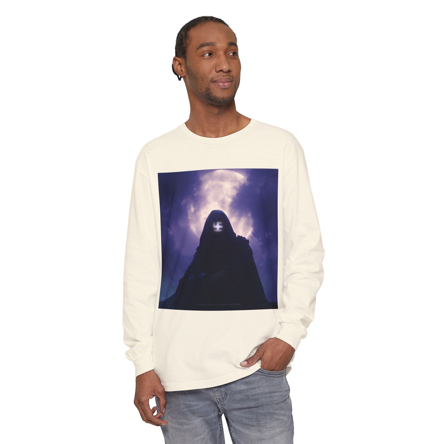 Swasticoin Mystical Mountain Long Sleeve T-Shirt | Unisex Graphic Tee, Trendy Layering Top, Casual Wear, Perfect Gift for Adventurers