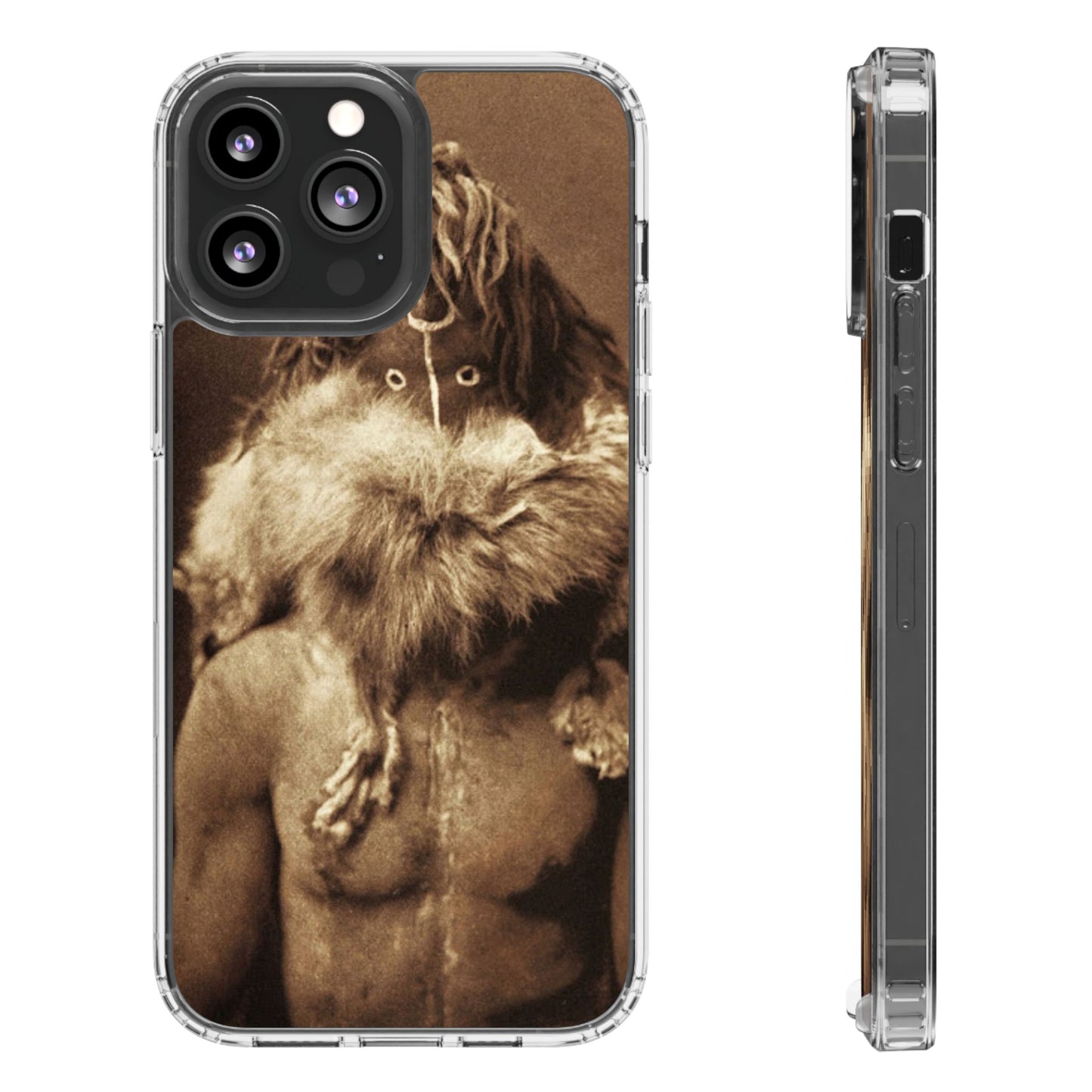 Yei Vintage Art Phone Case, Clear Case, Unique Gift for Art Lovers, Bohemian Style, Customizable Phone Cover, Trendy Accessories