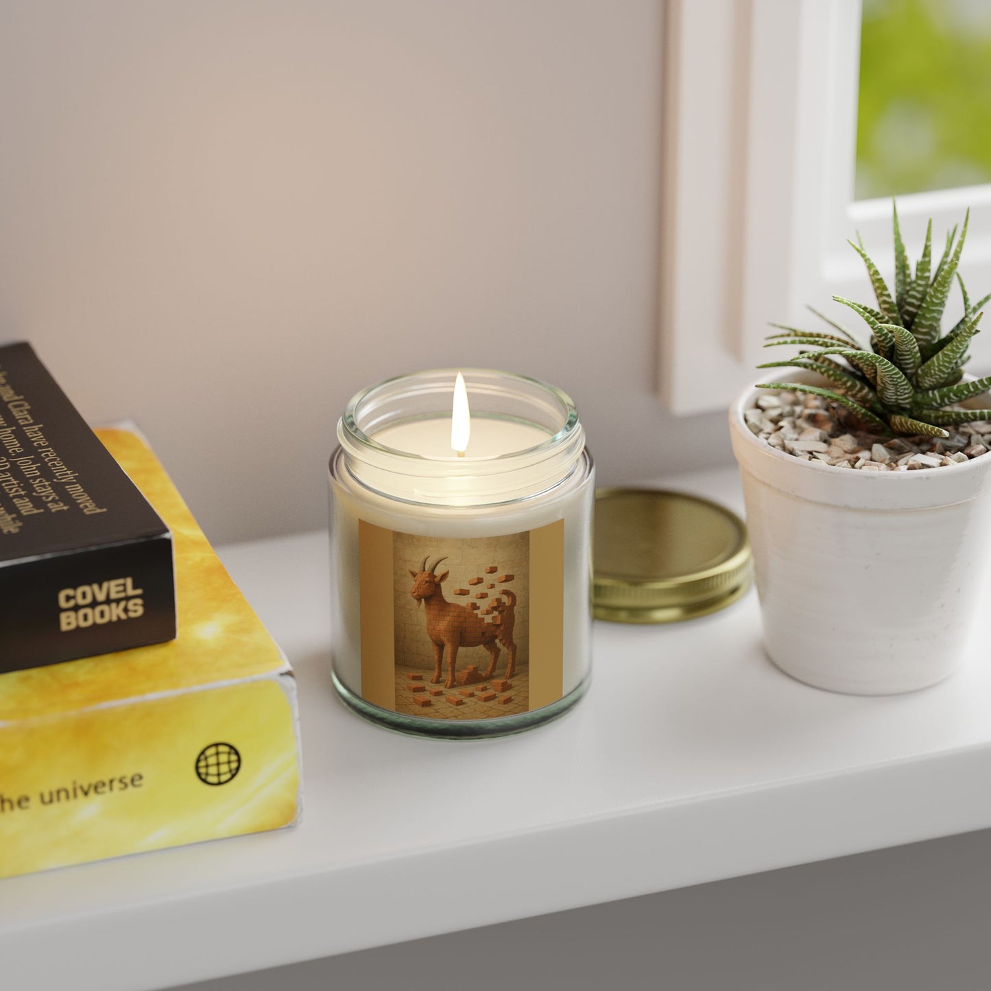 Bricked Goat. Coconut Apricot Scented Candle, Cozy Home Decor, Goat Design Candle, Aromatherapy Gift, Unique Gift Idea, Relaxation Product