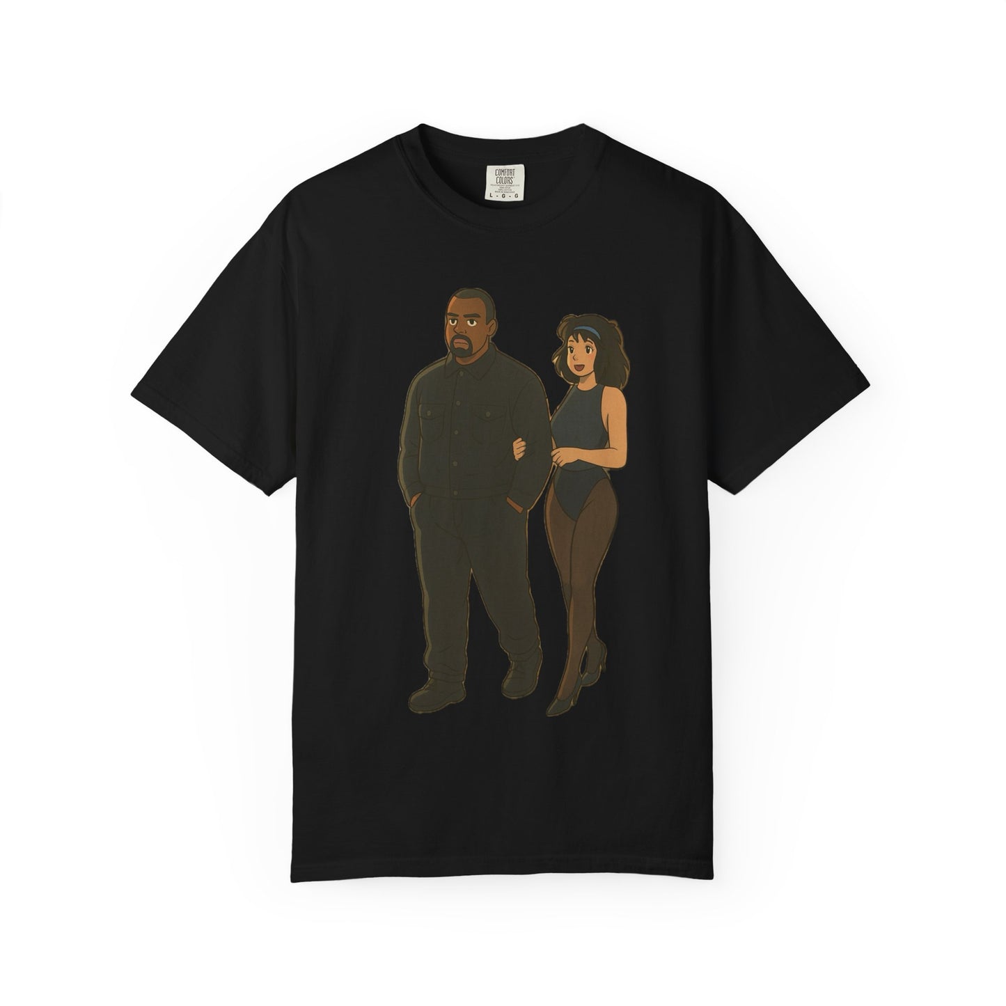 Ye & Bianca Graphic Tee, Trendy Unisex T-shirt, Cartoon Style, Streetwear, Gift for Music Lovers, Casual Fashion